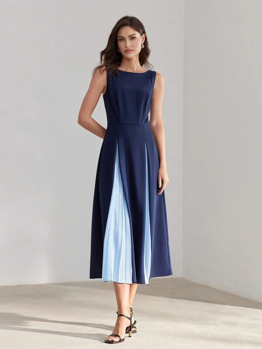 PREMIUM TWO TONE PLEATED PANEL DRESSSUMMER OUTFITS