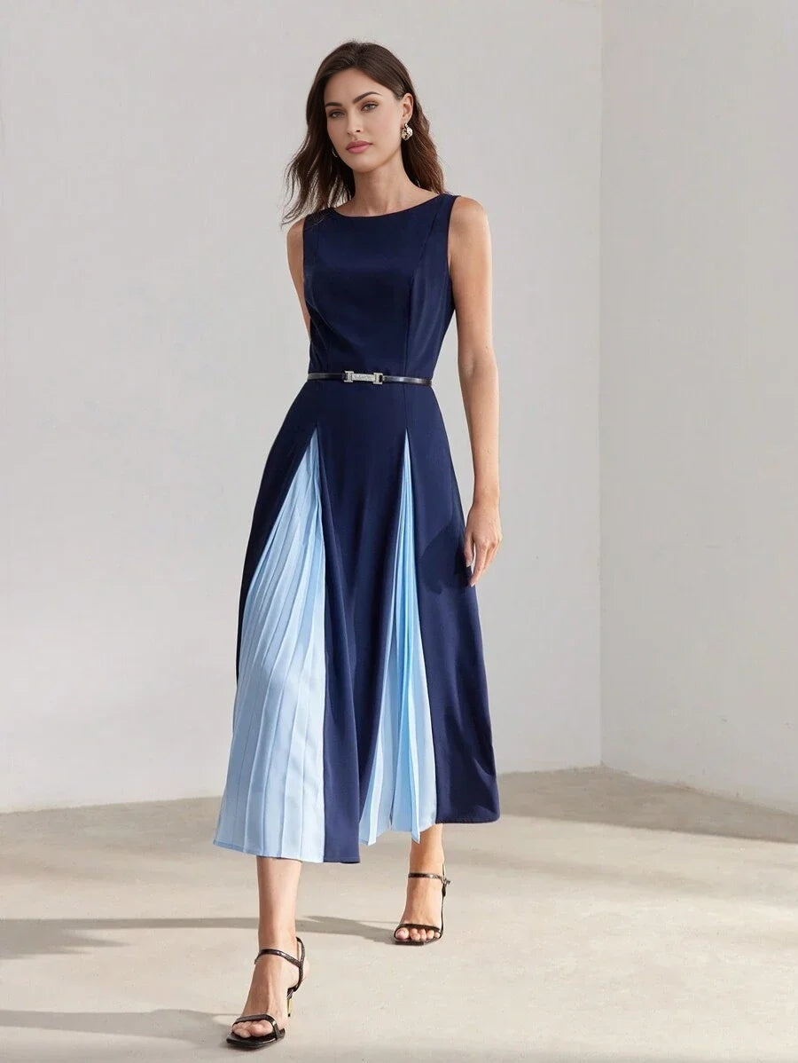 PREMIUM TWO TONE PLEATED PANEL DRESSSUMMER OUTFITS