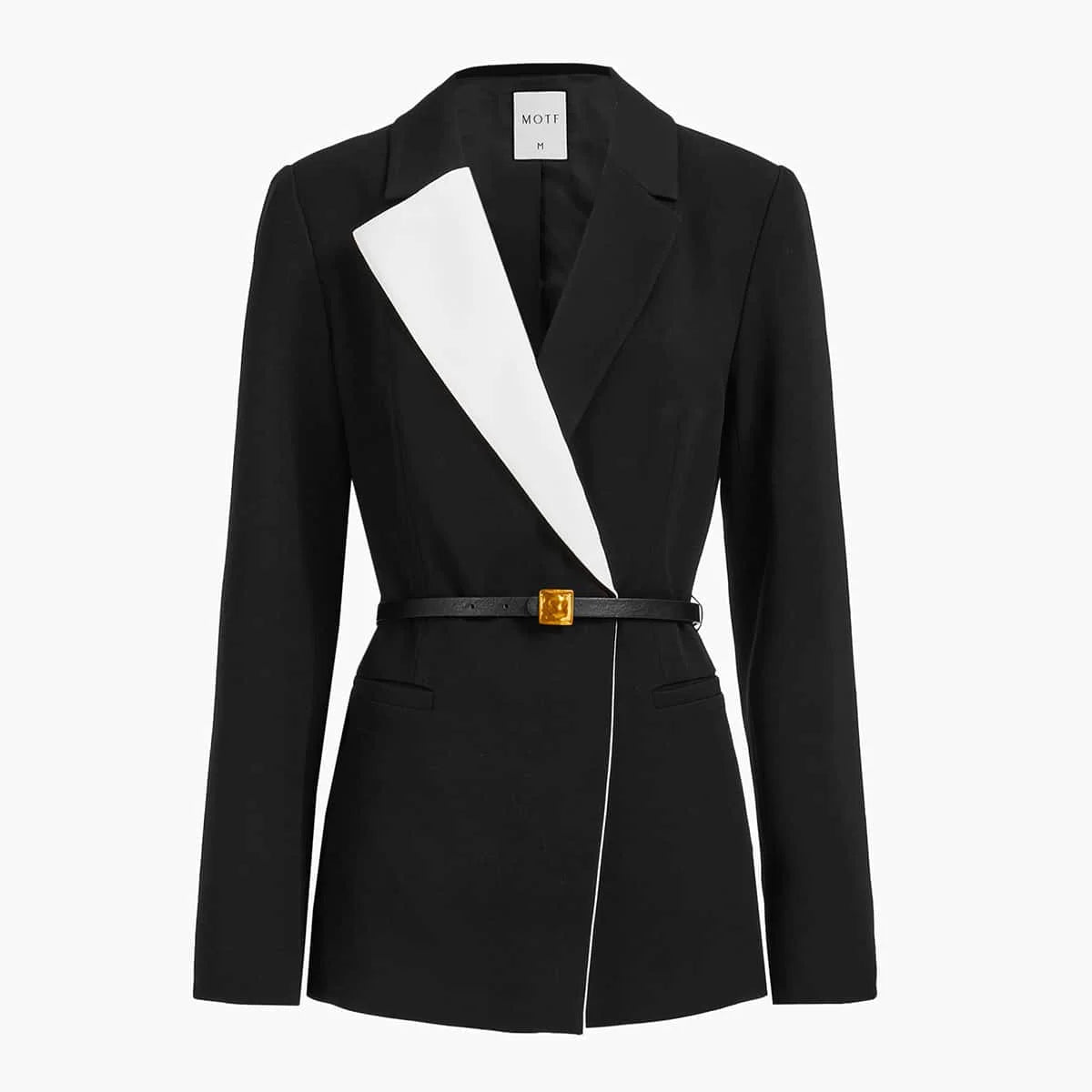 PREMIUM TWO TONE WRAP BELTED BLAZER