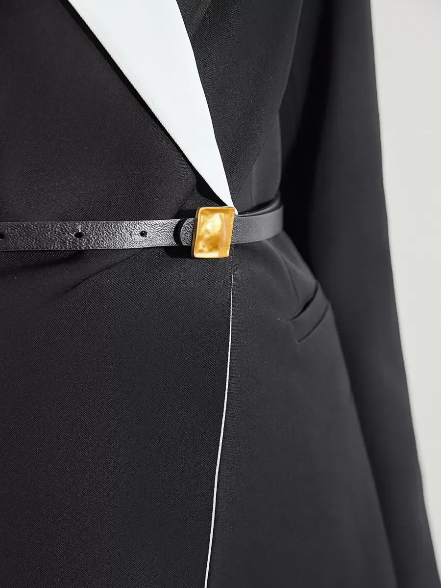 PREMIUM TWO TONE WRAP BELTED BLAZER