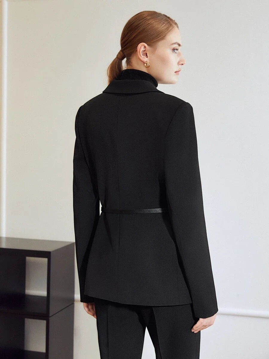 PREMIUM TWO TONE WRAP BELTED BLAZER