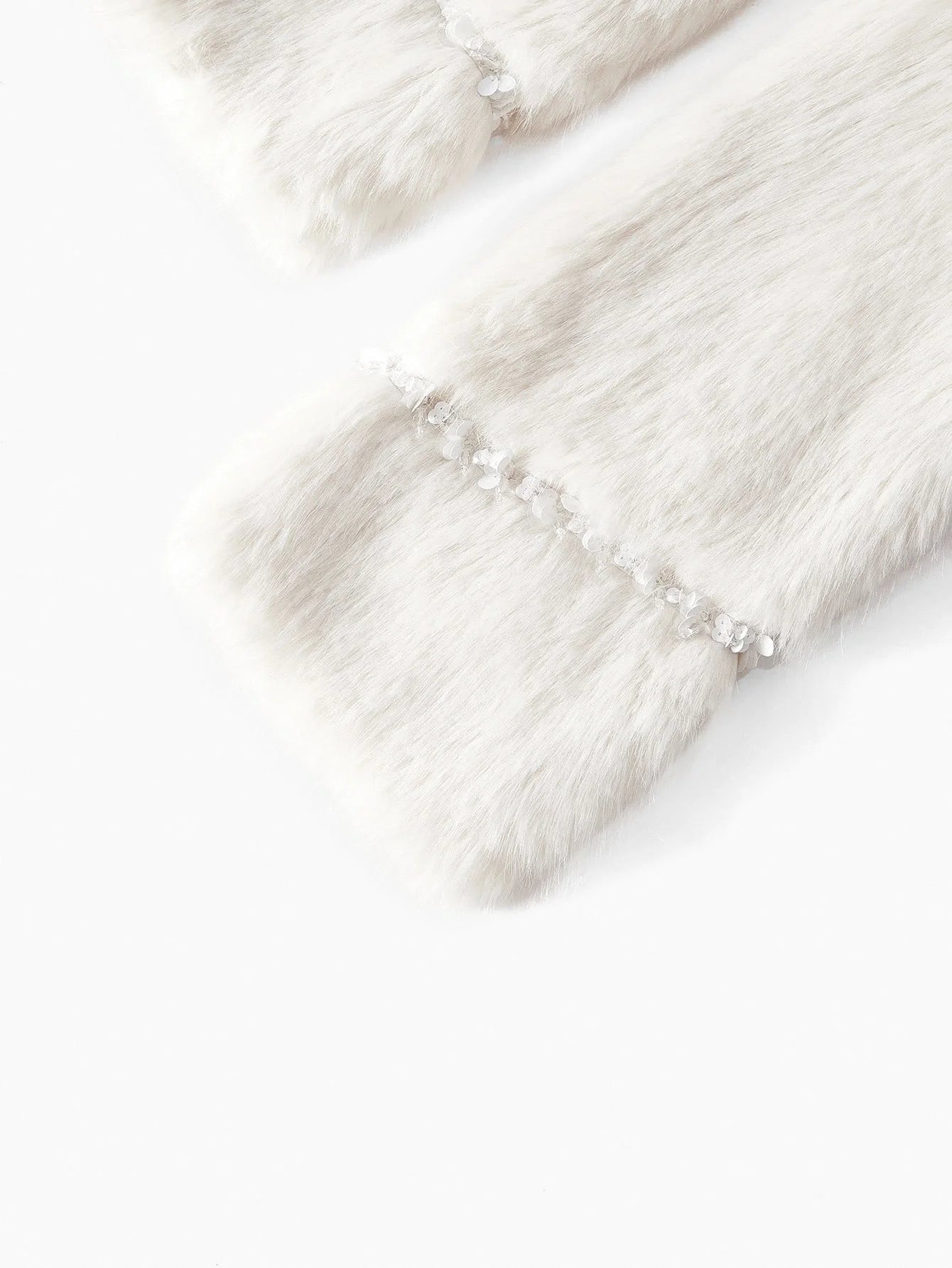 PREMIUM V NECK BUTTON UP FAUX FUR COAT