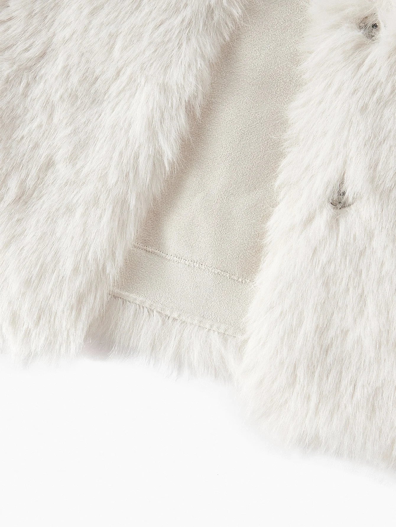 PREMIUM V NECK BUTTON UP FAUX FUR COAT