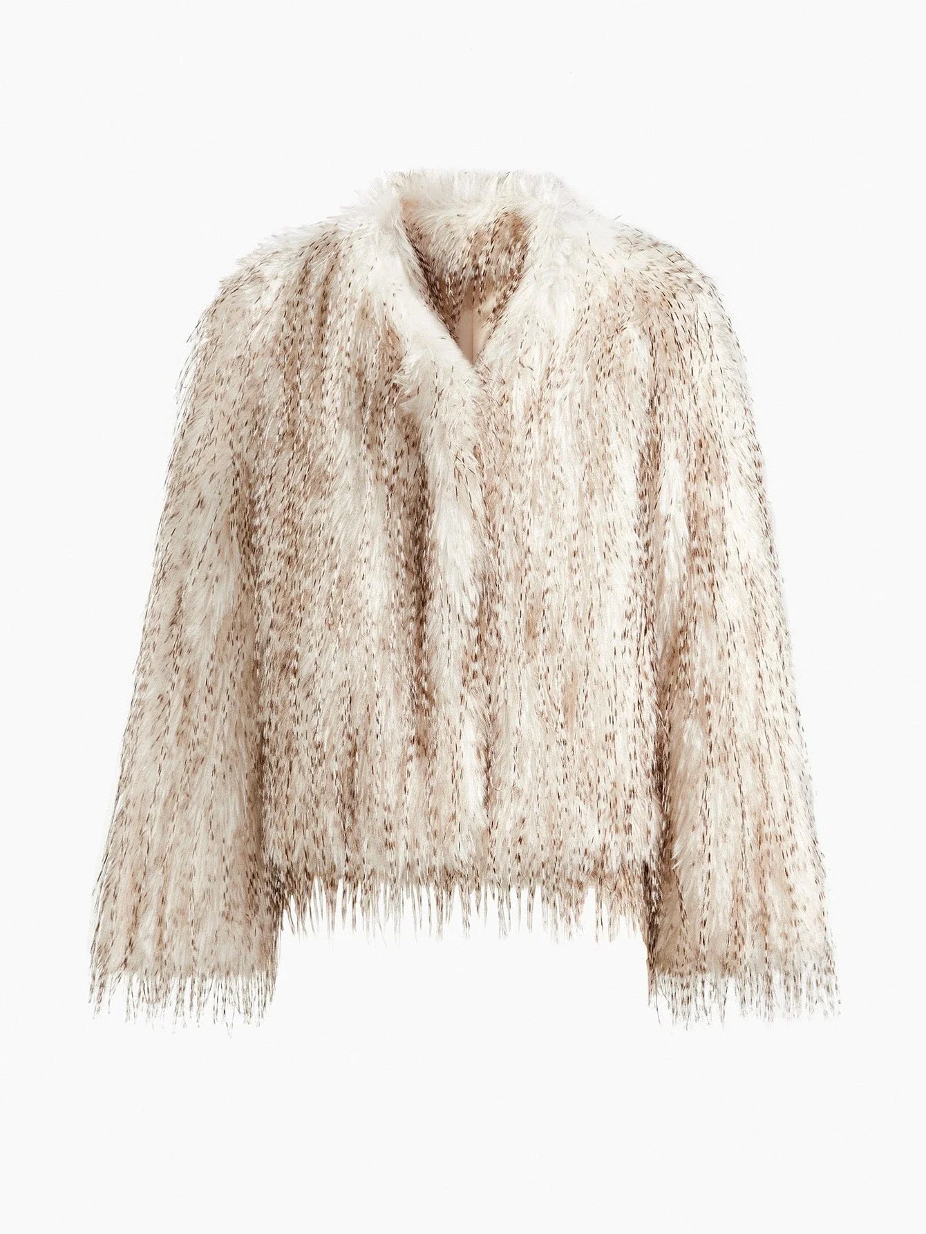 PREMIUM V NECK FAUX FUR COAT FALL WINTER