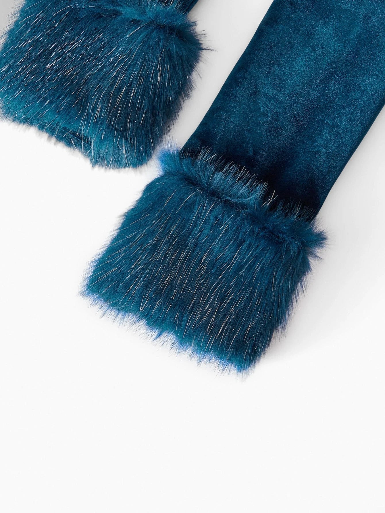 PREMIUM VELVET CONTRAST FAUX FUR STRUCTURED BLAZER AUTUMNWINTER