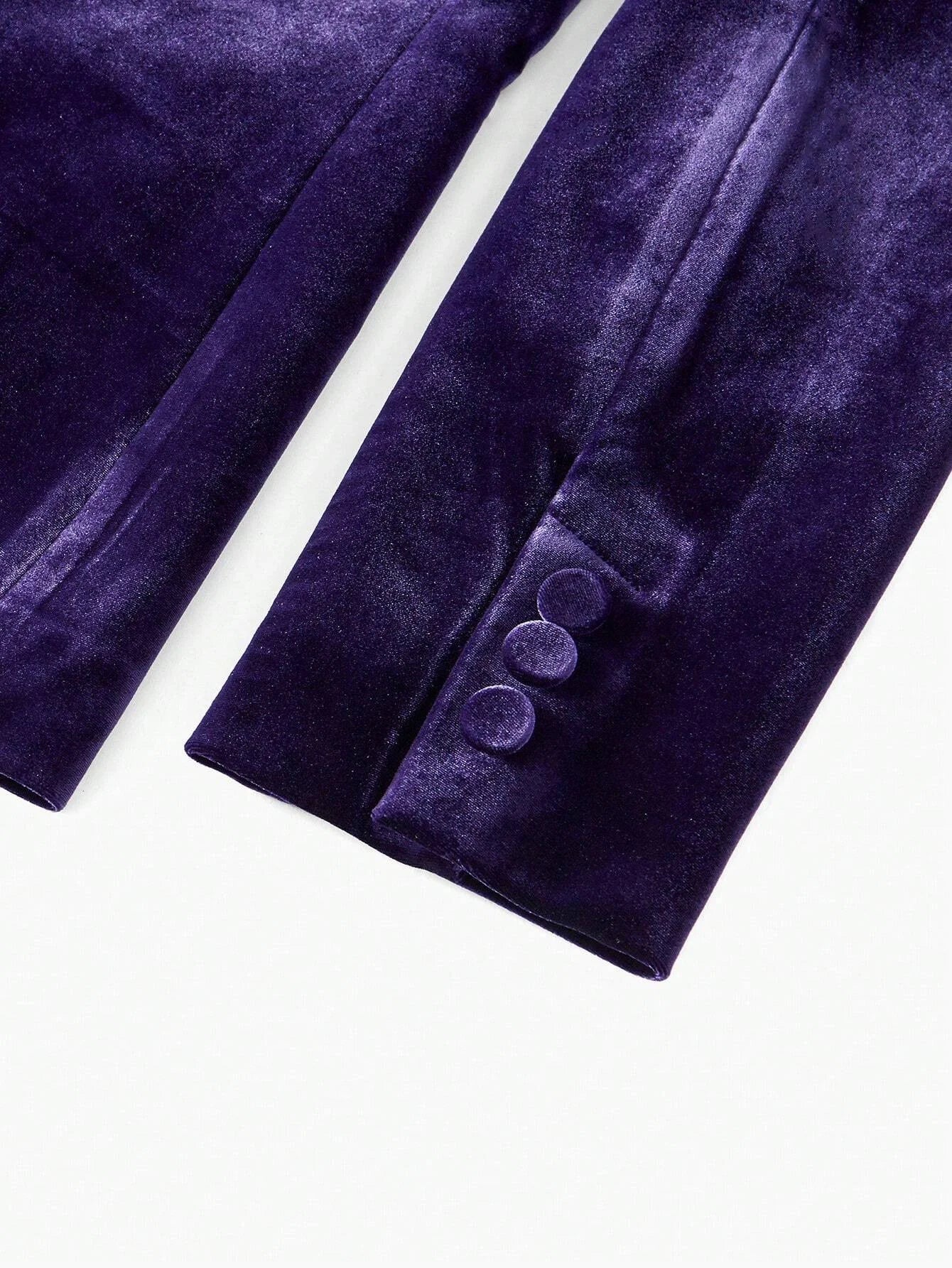 PREMIUM VELVET PEAK COLLAR SOLID SINGLE BUTTON BLAZER