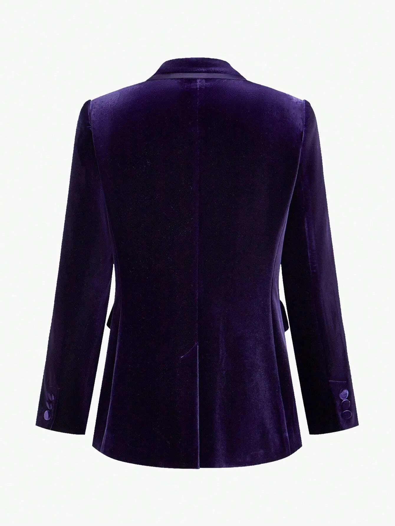 PREMIUM VELVET PEAK COLLAR SOLID SINGLE BUTTON BLAZER