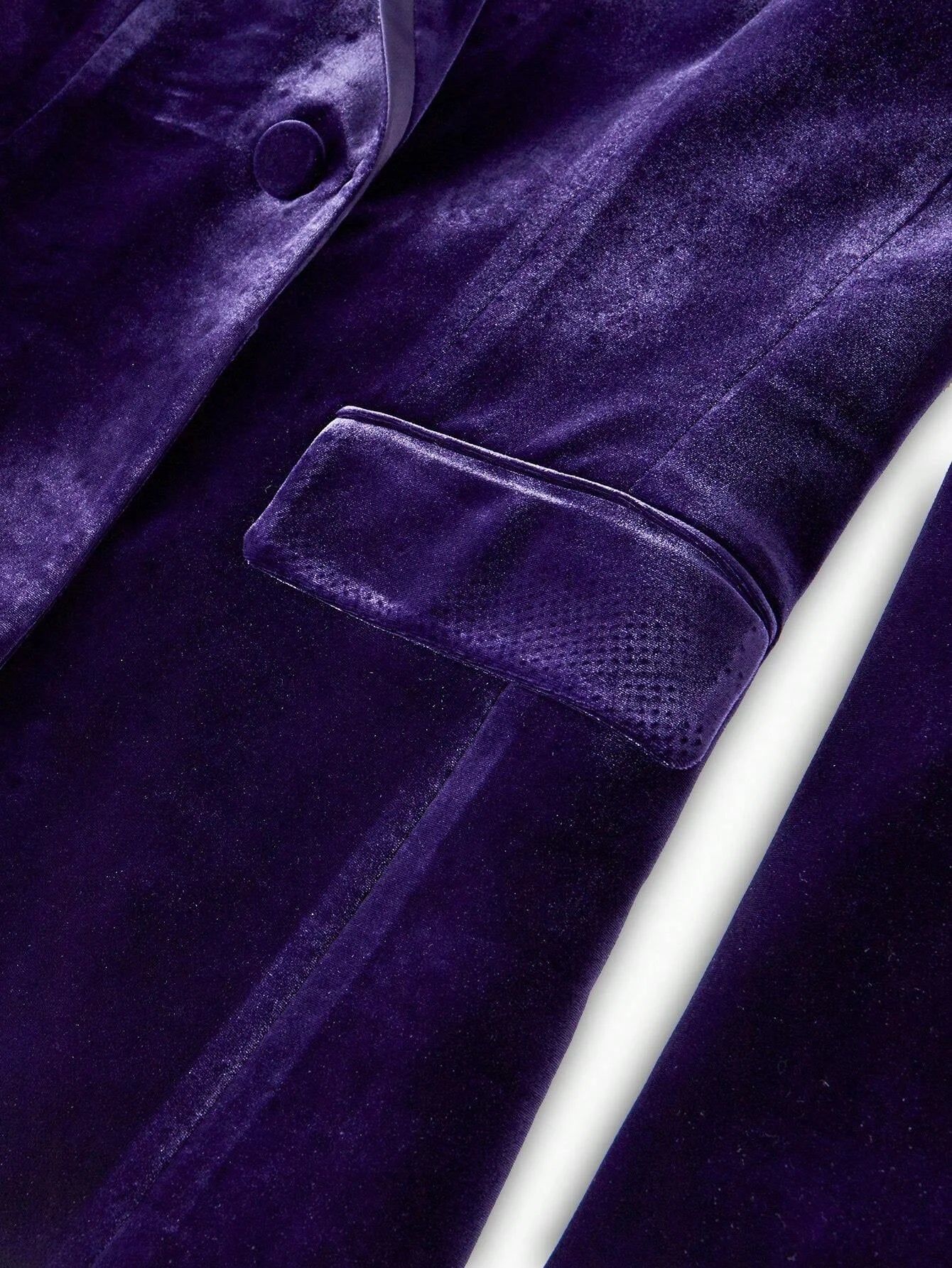 PREMIUM VELVET PEAK COLLAR SOLID SINGLE BUTTON BLAZER