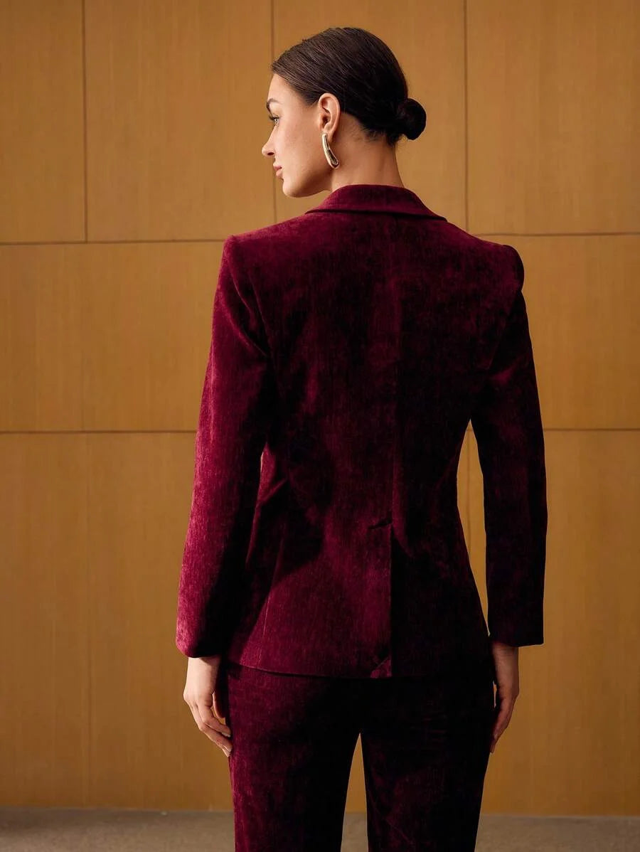 PREMIUM VELVET SINGLE BUTTON BLAZER