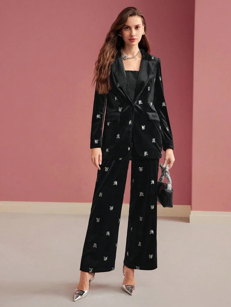 PREMIUM VELVET SINGLE BUTTON STRUCTURED BLAZER