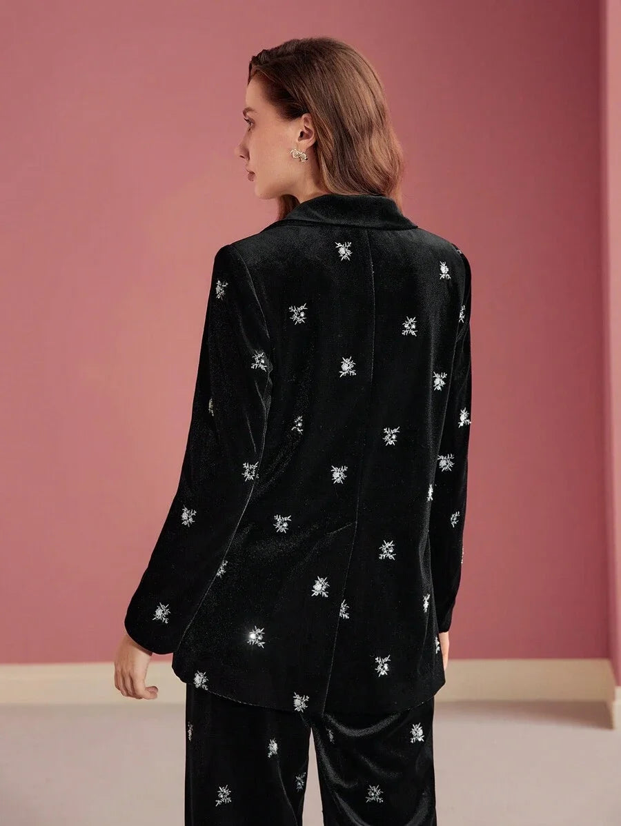 PREMIUM VELVET SINGLE BUTTON STRUCTURED BLAZER