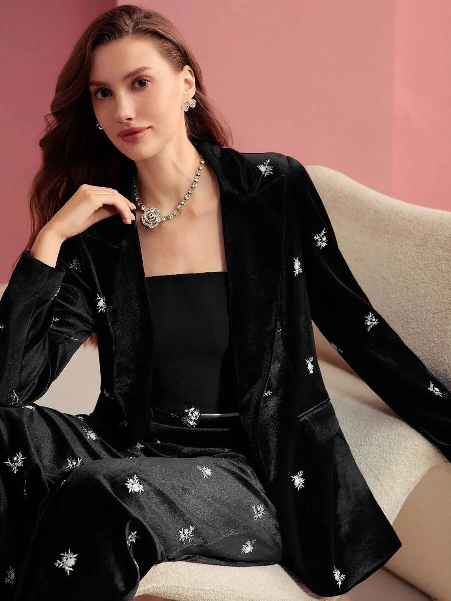 PREMIUM VELVET SINGLE BUTTON STRUCTURED BLAZER