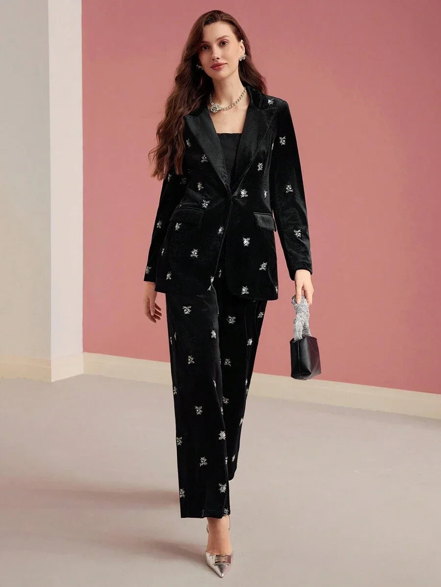 PREMIUM VELVET SINGLE BUTTON STRUCTURED BLAZER