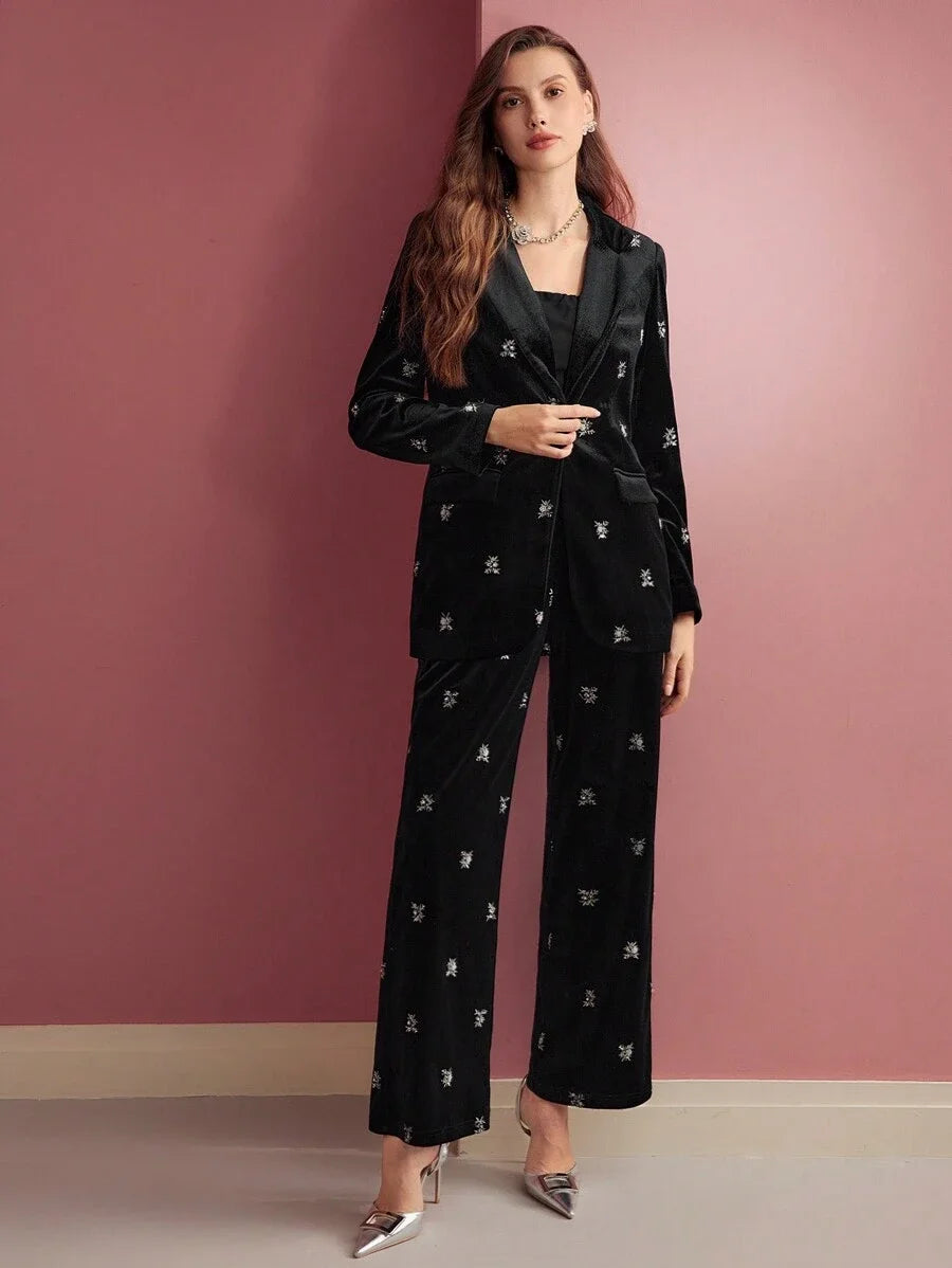 PREMIUM VELVET SINGLE BUTTON STRUCTURED BLAZER