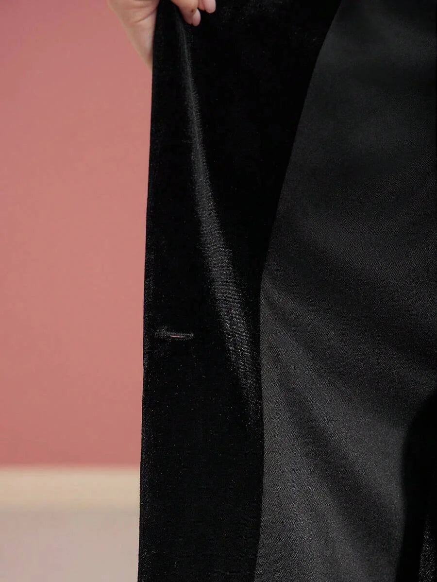 PREMIUM VELVET SINGLE BUTTON STRUCTURED BLAZER