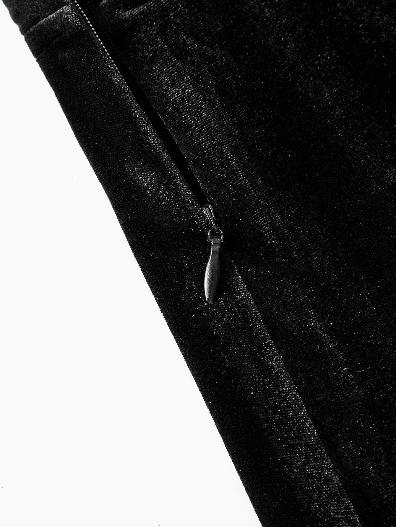 PREMIUM VELVET SOLID NOTCH NECK FLARE SLEEVE FLOWY HEM DRESS WITHOUT BELT