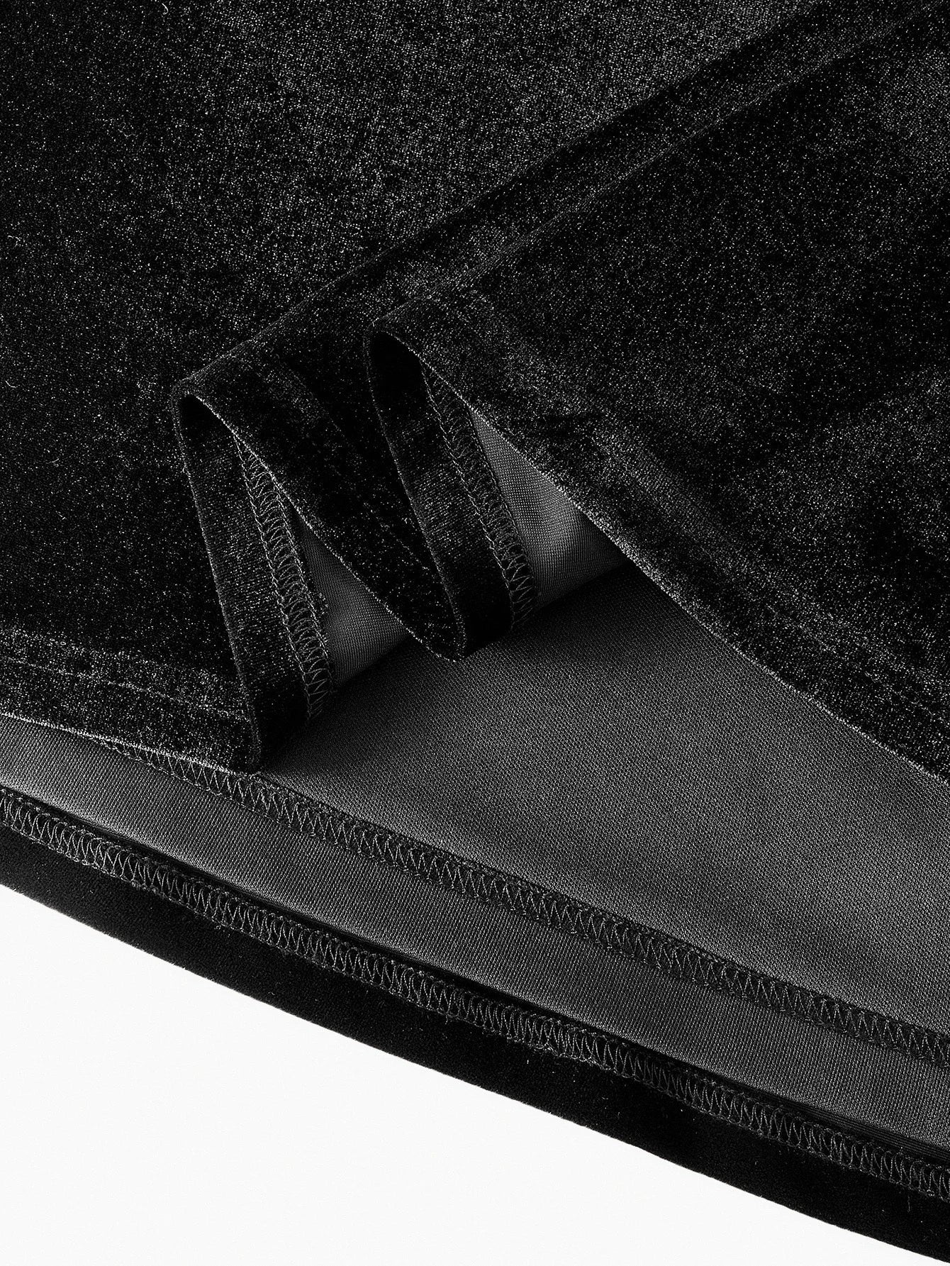 PREMIUM VELVET SOLID NOTCH NECK FLARE SLEEVE FLOWY HEM DRESS WITHOUT BELT