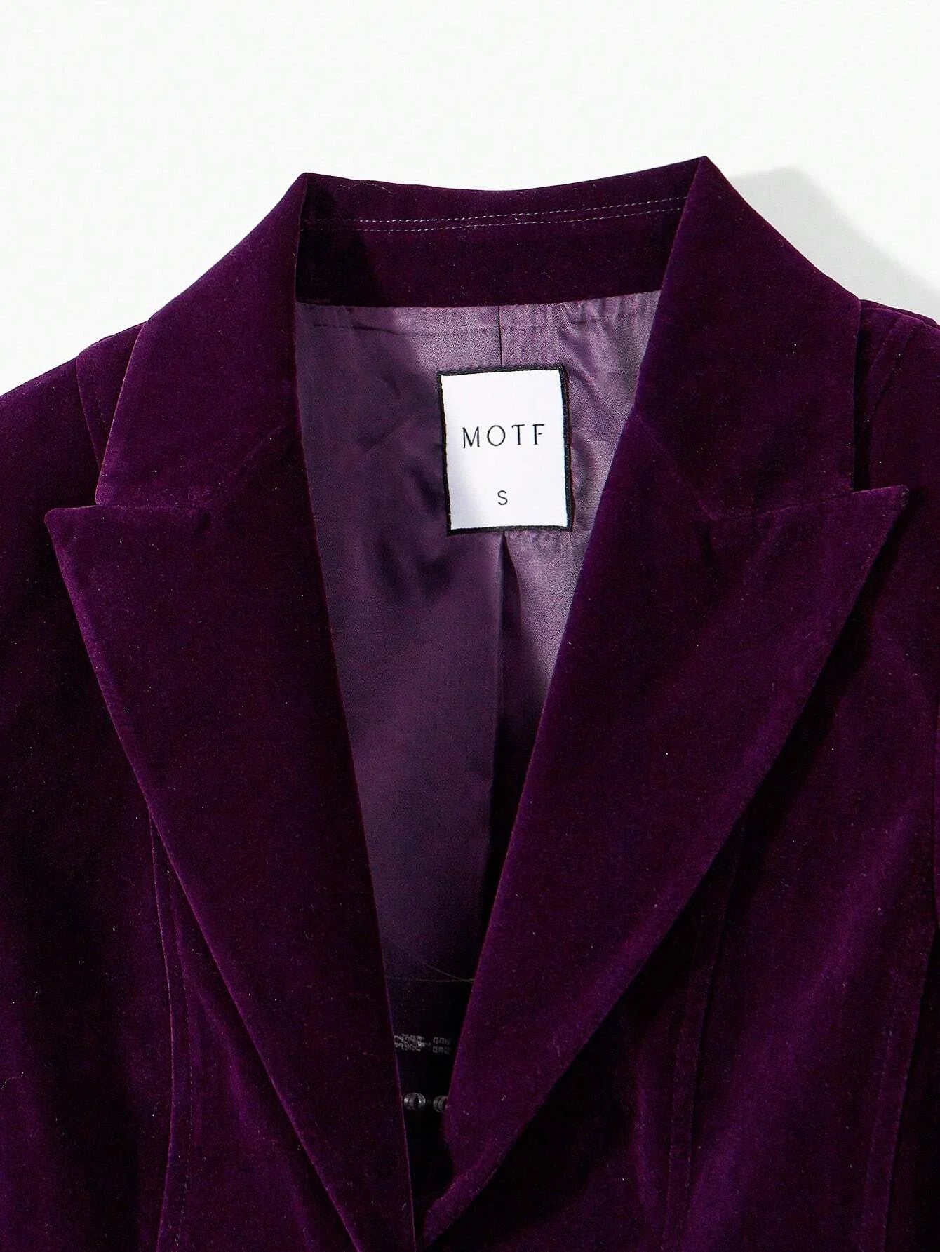 PREMIUM VELVET SOLID PEAK COLLAR FLOWY HEM BLAZER