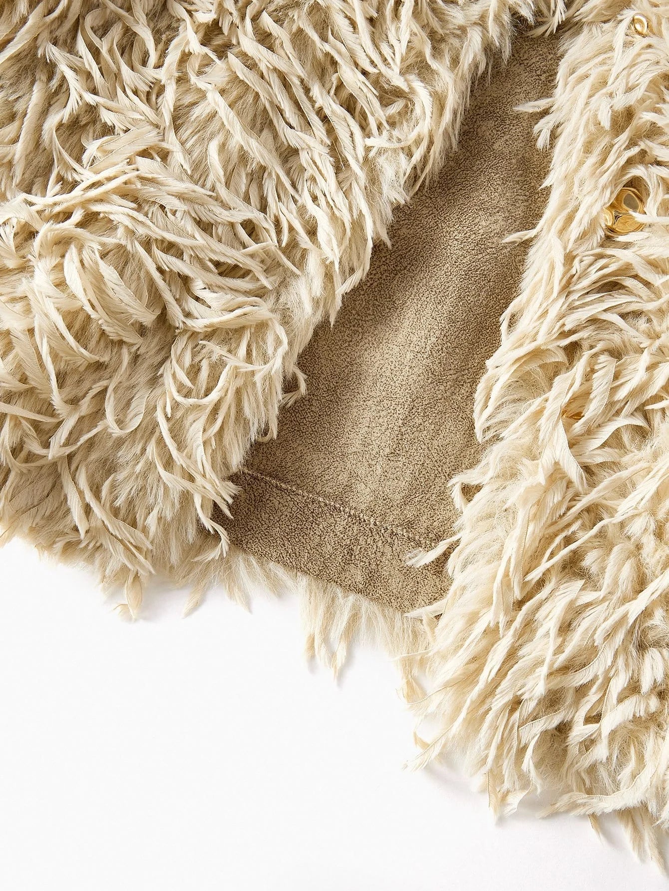 PREMIUM VINTAGE TASSEL METAL BUCKLE FAUX FUR JACKET