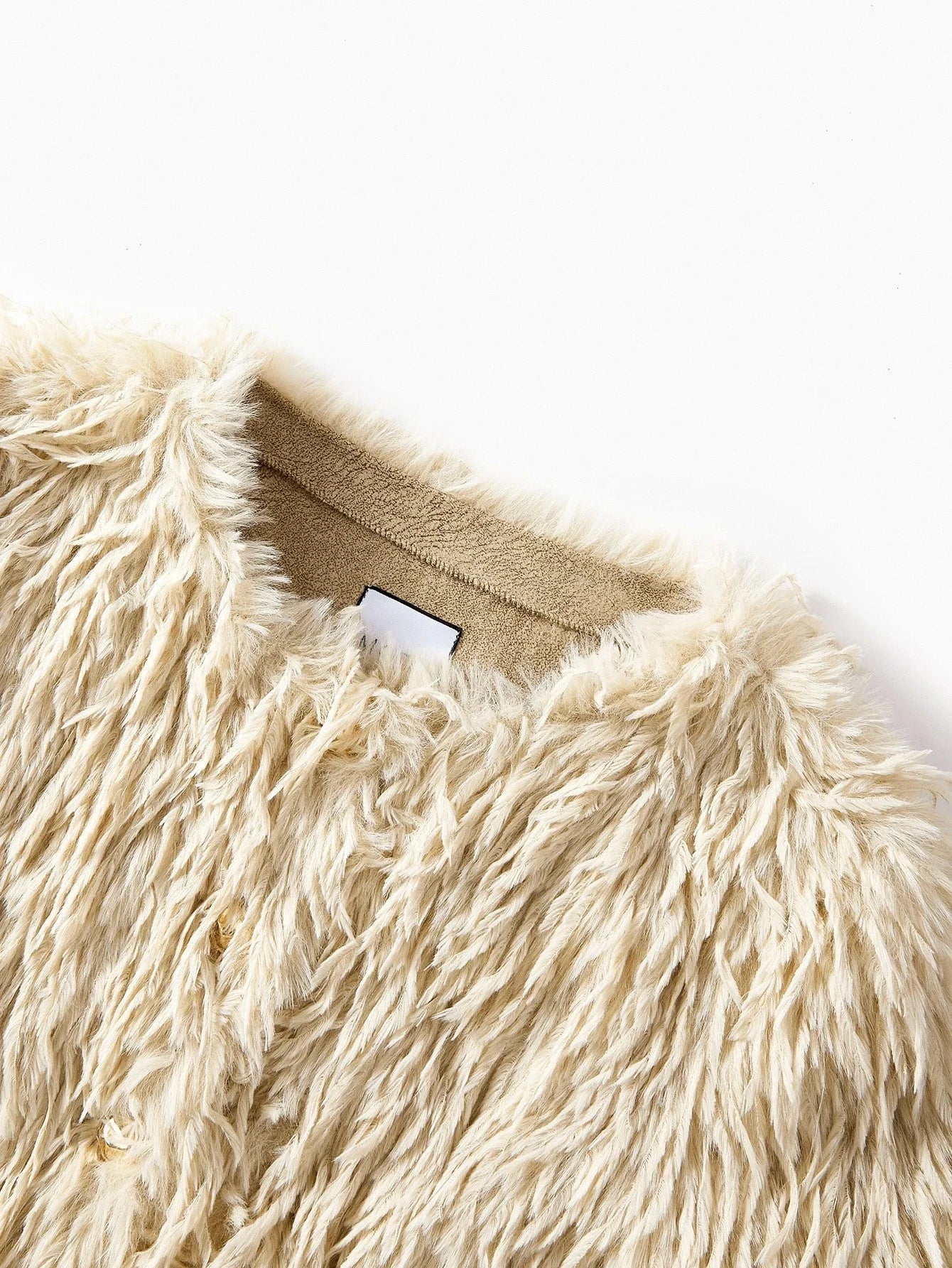 PREMIUM VINTAGE TASSEL METAL BUCKLE FAUX FUR JACKET