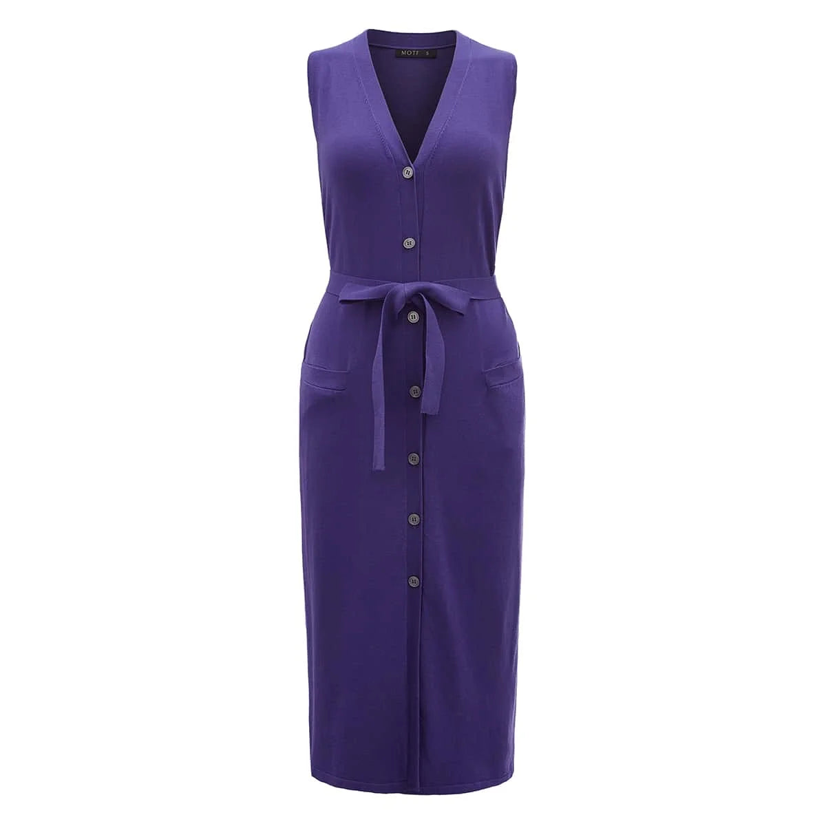 PREMIUM VISCOSE SLEEVELESS BELTED CARDIGAN