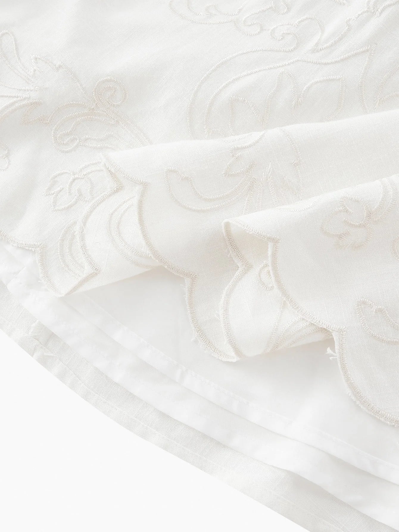 PREMIUM VNECK EMBROIDERY CUT OUT WAIST DRESS