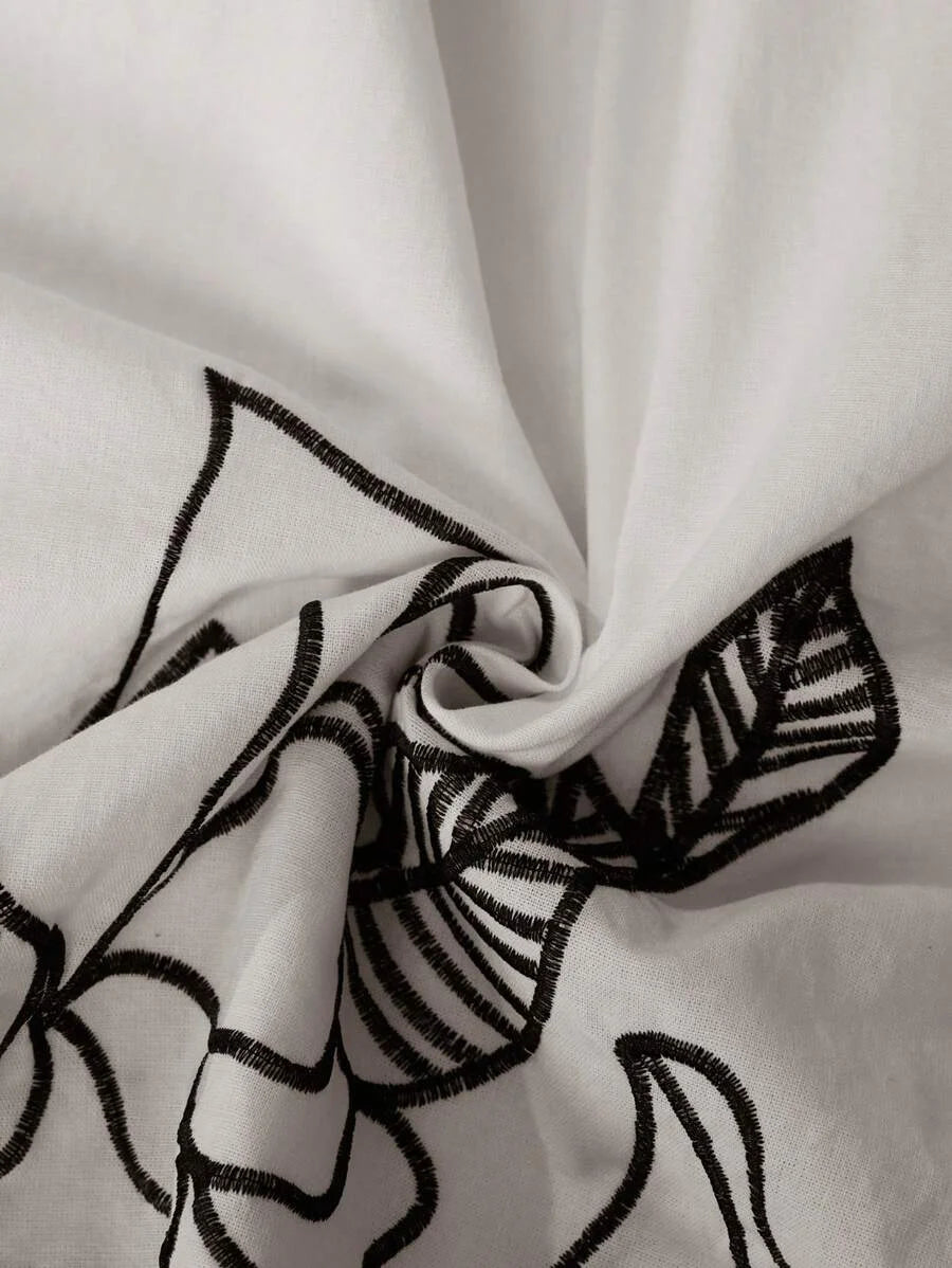 PREMIUM VNECK FLORAL EMBROIDERED DRESSVALENTINES DAY OUTFIT