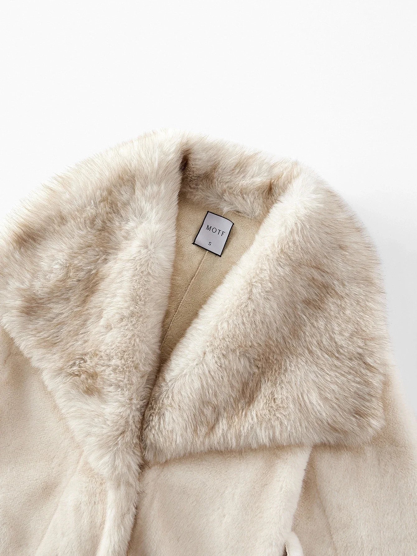 PREMIUM WATERFALL BELTED FAUX FUR COAT