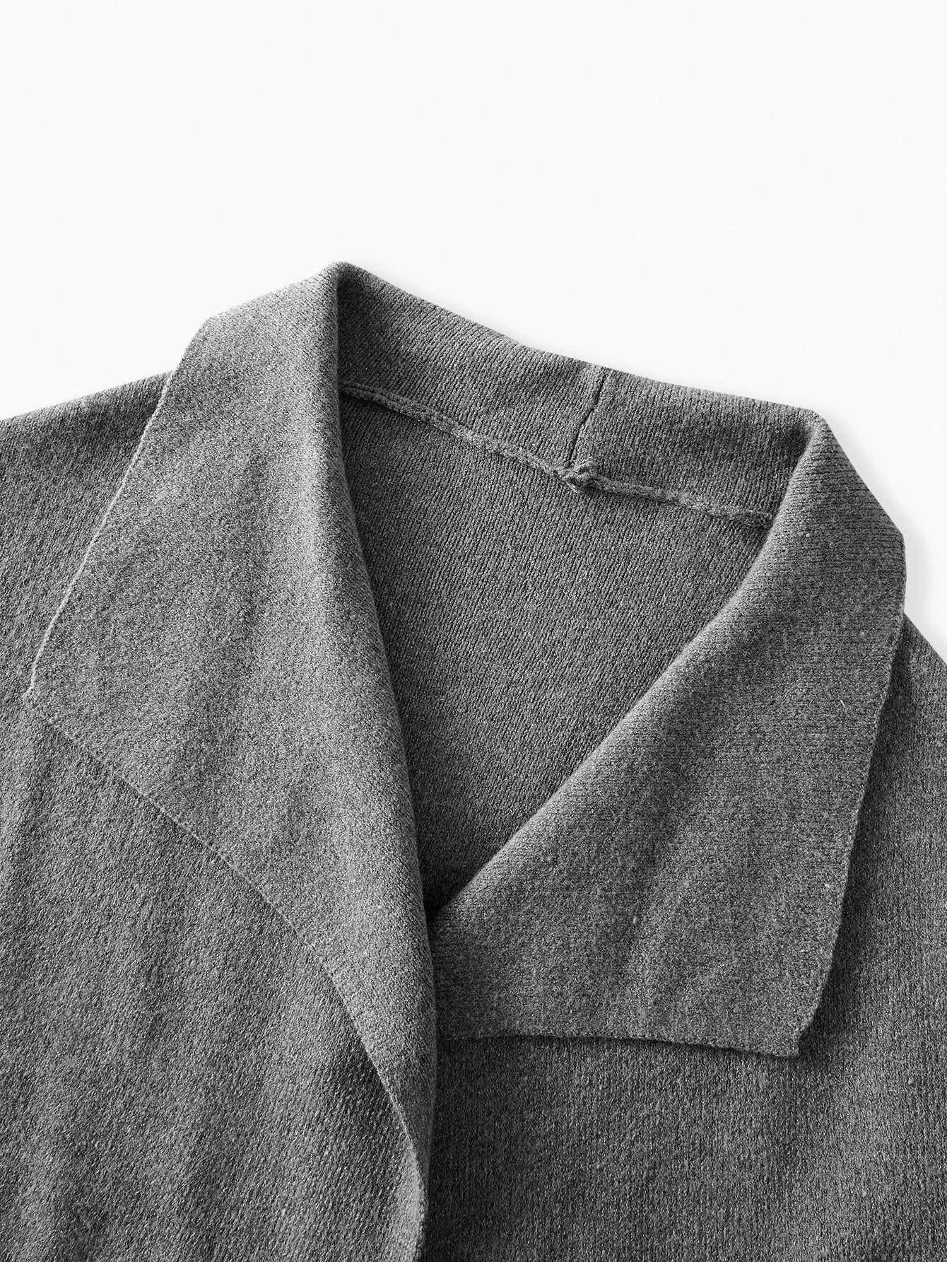 PREMIUM WATERFALL COLLAR BELTED CARDIGAN