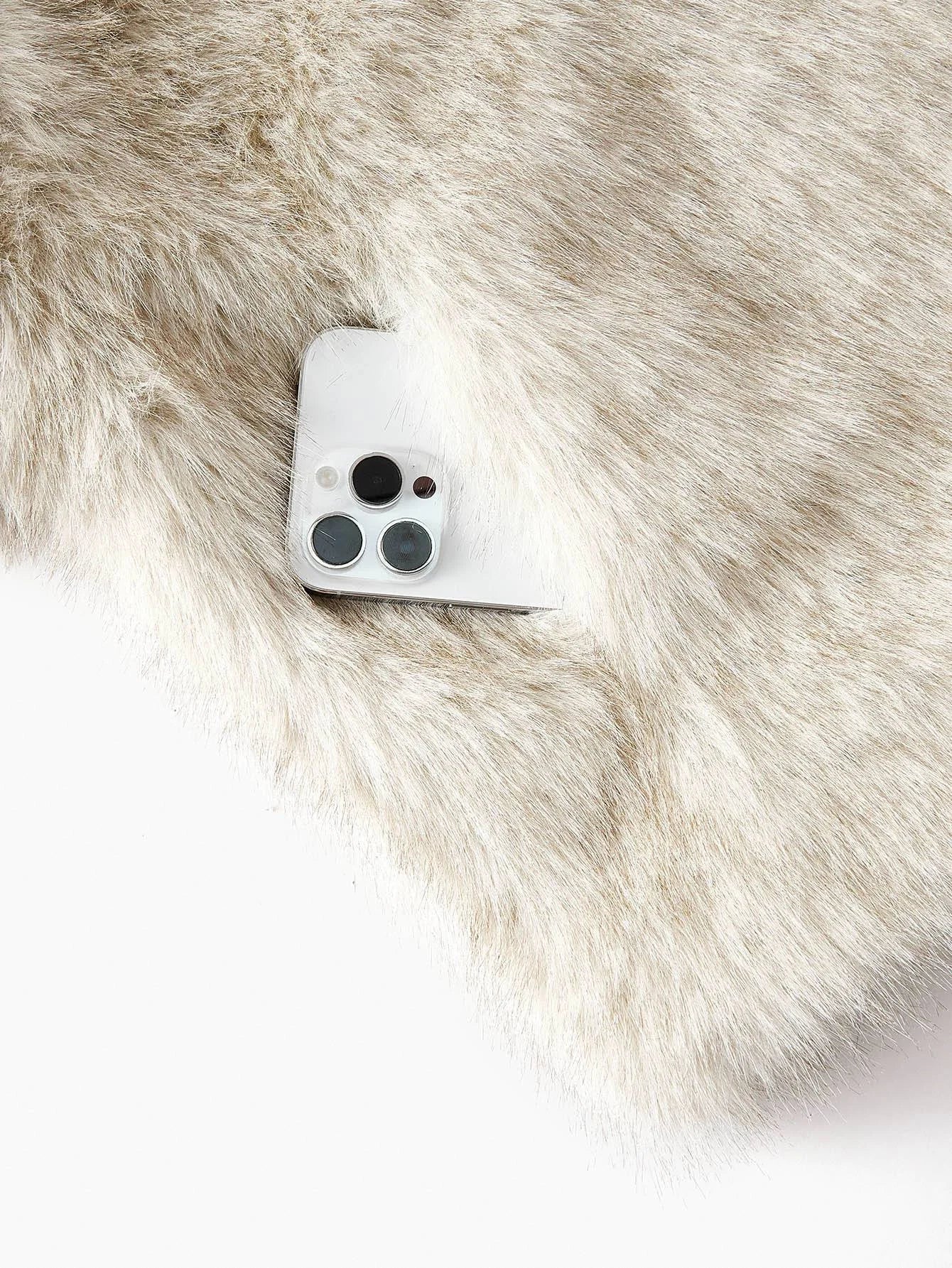 PREMIUM WATERFALL COLLAR FAUX FUR COAT