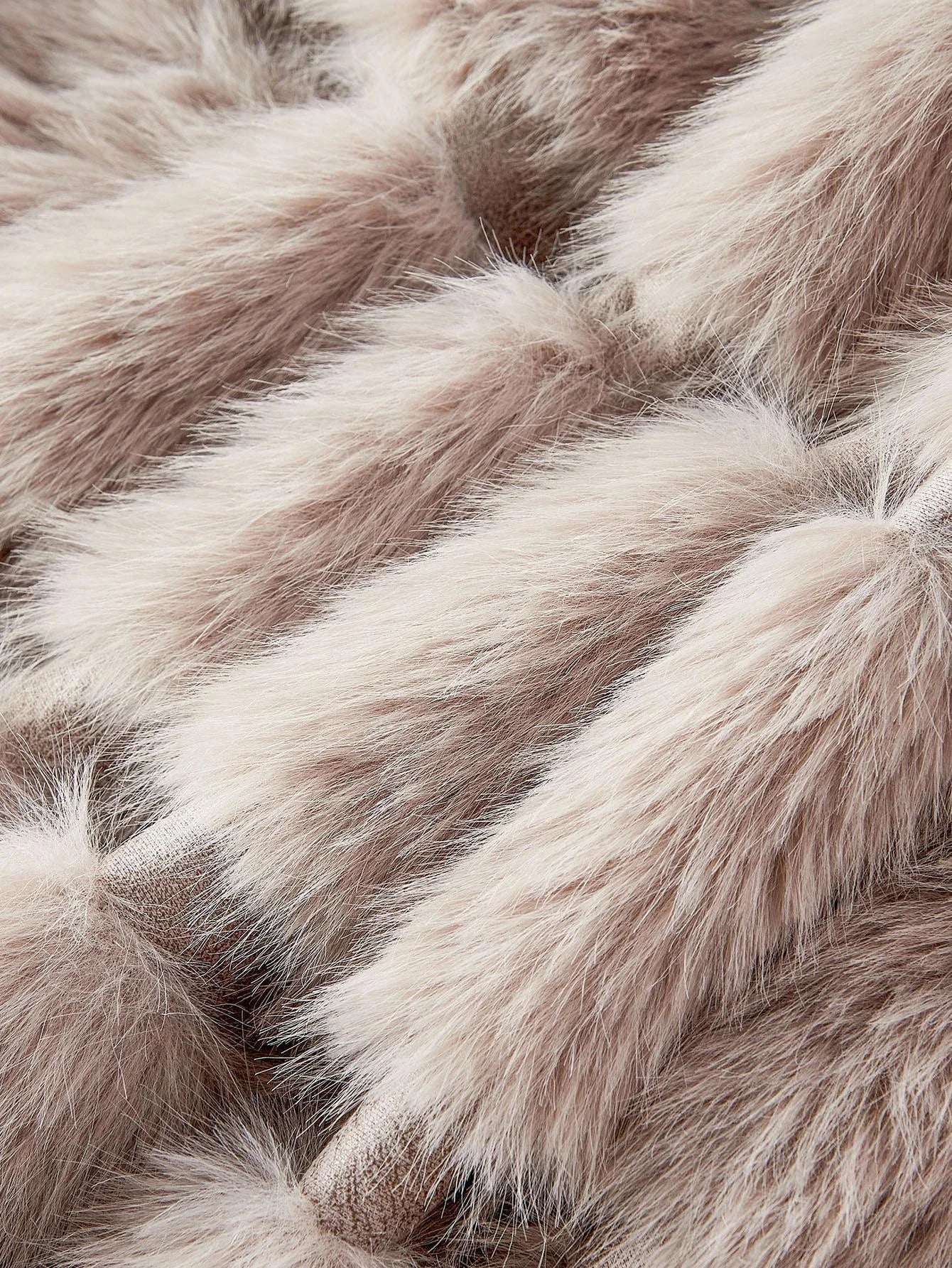 PREMIUM WATERFALL LONG SLEEVE FAUX FUR COAT