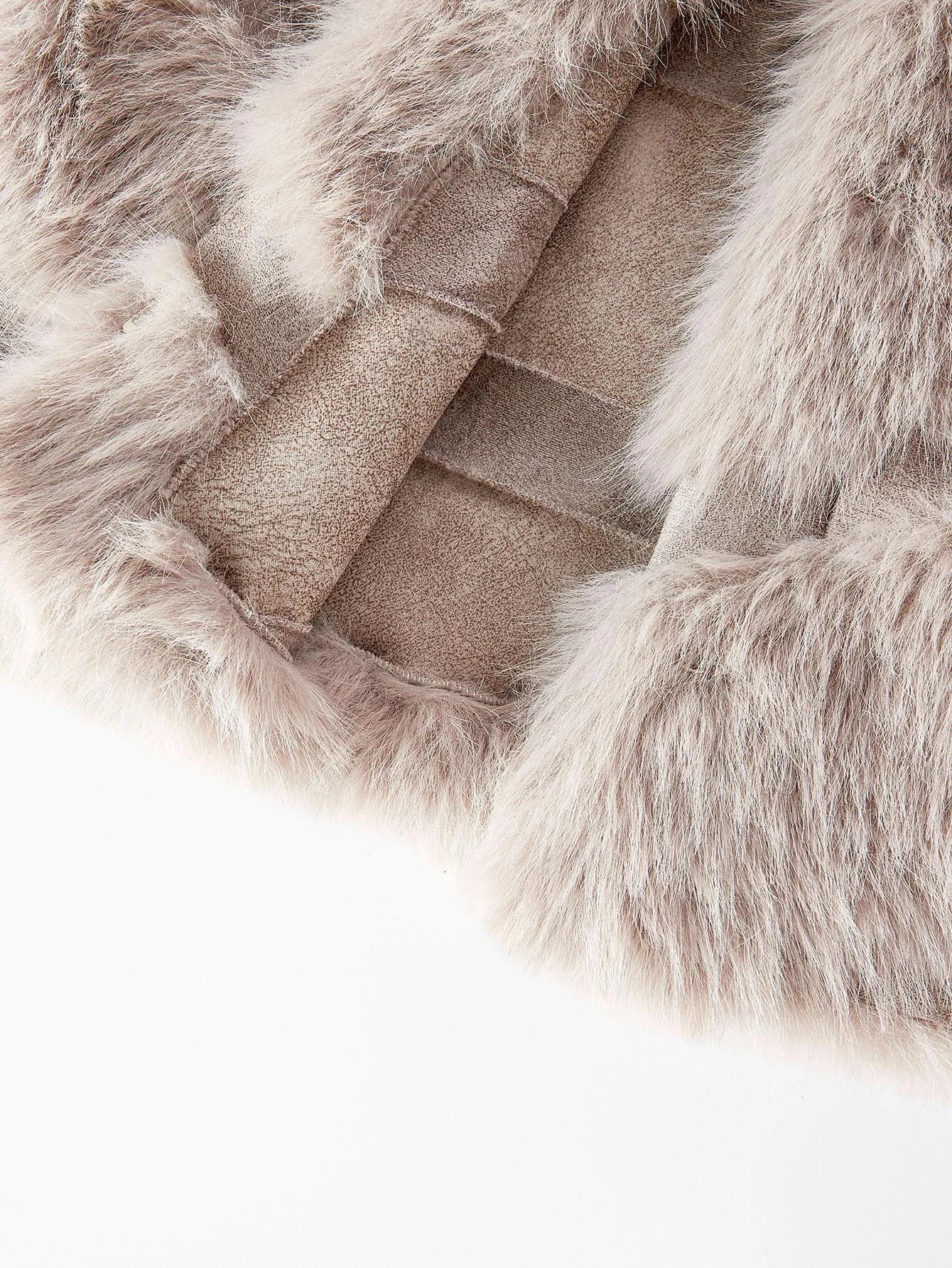 PREMIUM WATERFALL LONG SLEEVE FAUX FUR COAT