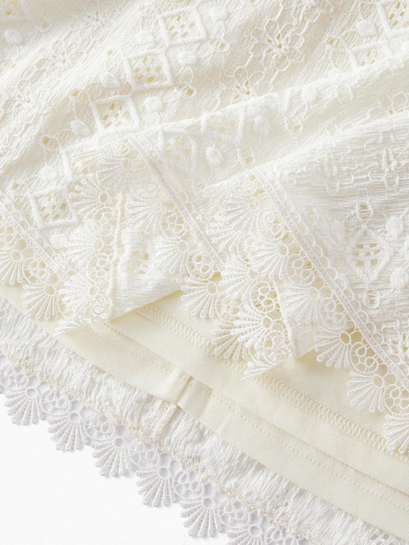 PREMIUM WOMEN WAIST CINCHING CONTRAST LACE RUFFLE TRIM VNECK ELEGANT MERMAID HEM DRESS