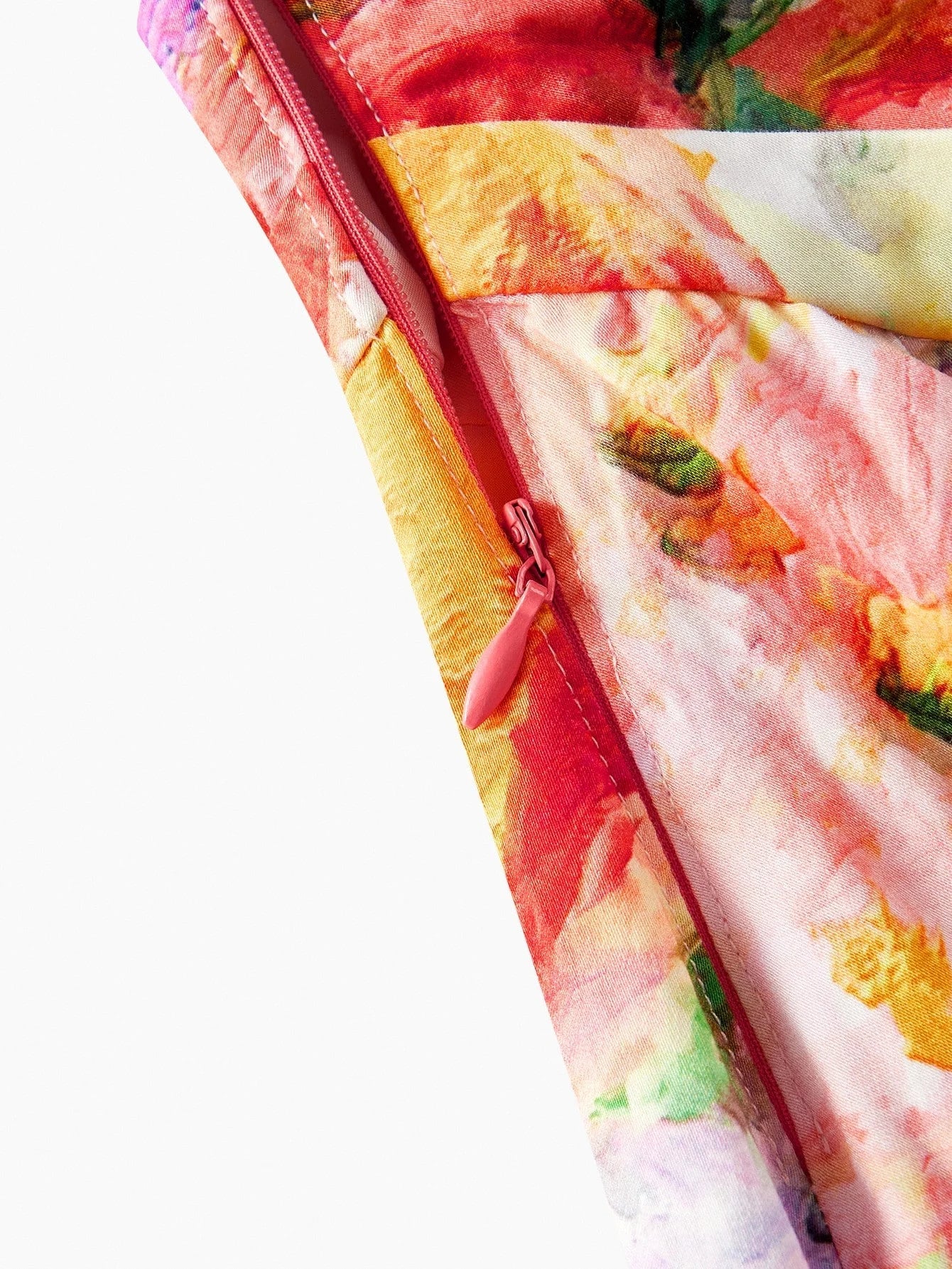 PREMIUM WOMENS ASYMMETRICAL HEM FLORAL PRINTED MIDLENGTH DRESS