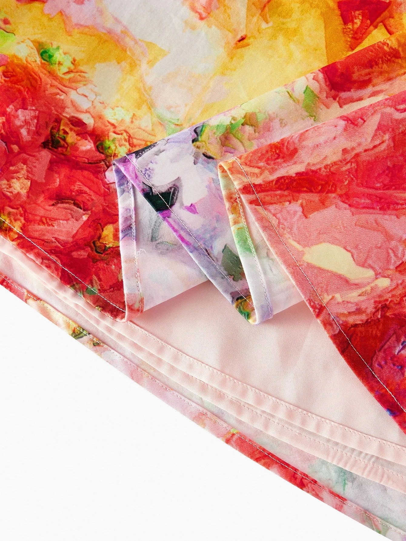 PREMIUM WOMENS ASYMMETRICAL HEM FLORAL PRINTED MIDLENGTH DRESS