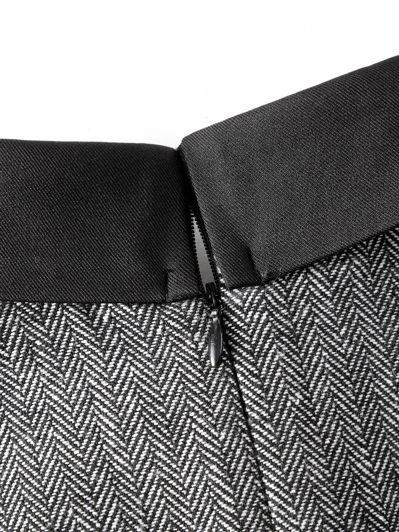 PREMIUM WOMENS CONTRAST COLLAR FOLD PLEATED DRESS