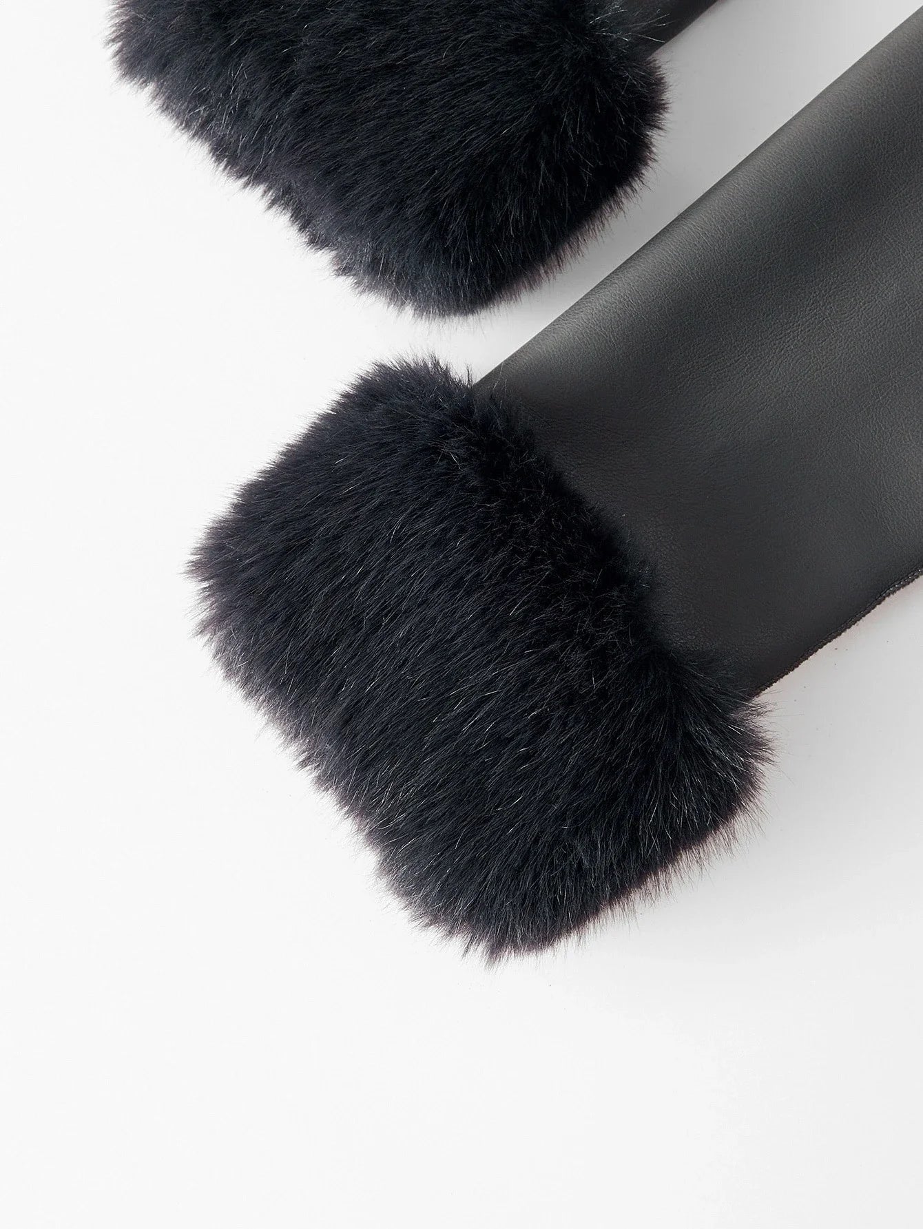 PREMIUM WOMENS CONTRAST FAUX FUR COAT AUTUMNWINTER