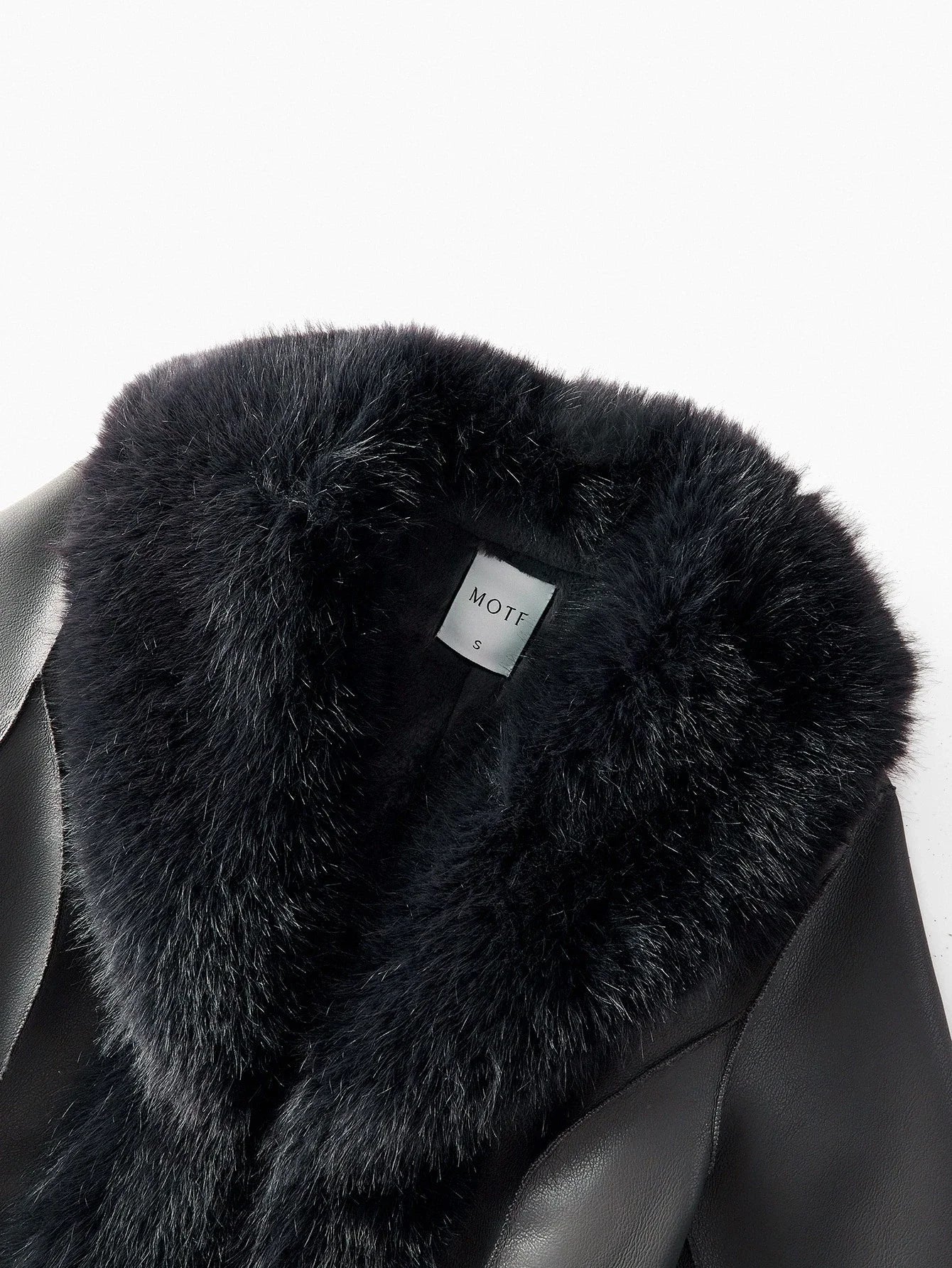 PREMIUM WOMENS CONTRAST FAUX FUR COAT AUTUMNWINTER