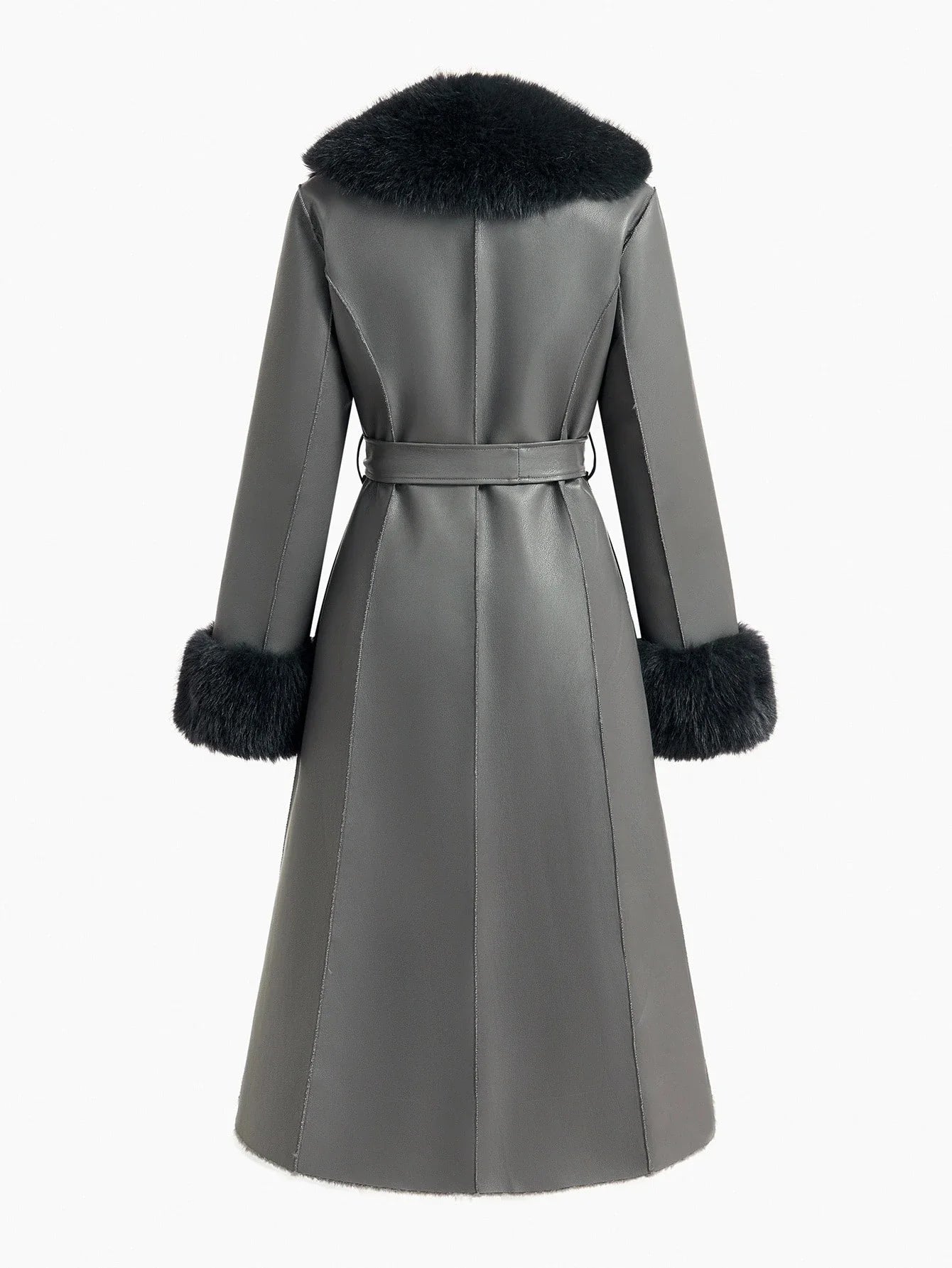 PREMIUM WOMENS CONTRAST FAUX FUR COAT AUTUMNWINTER