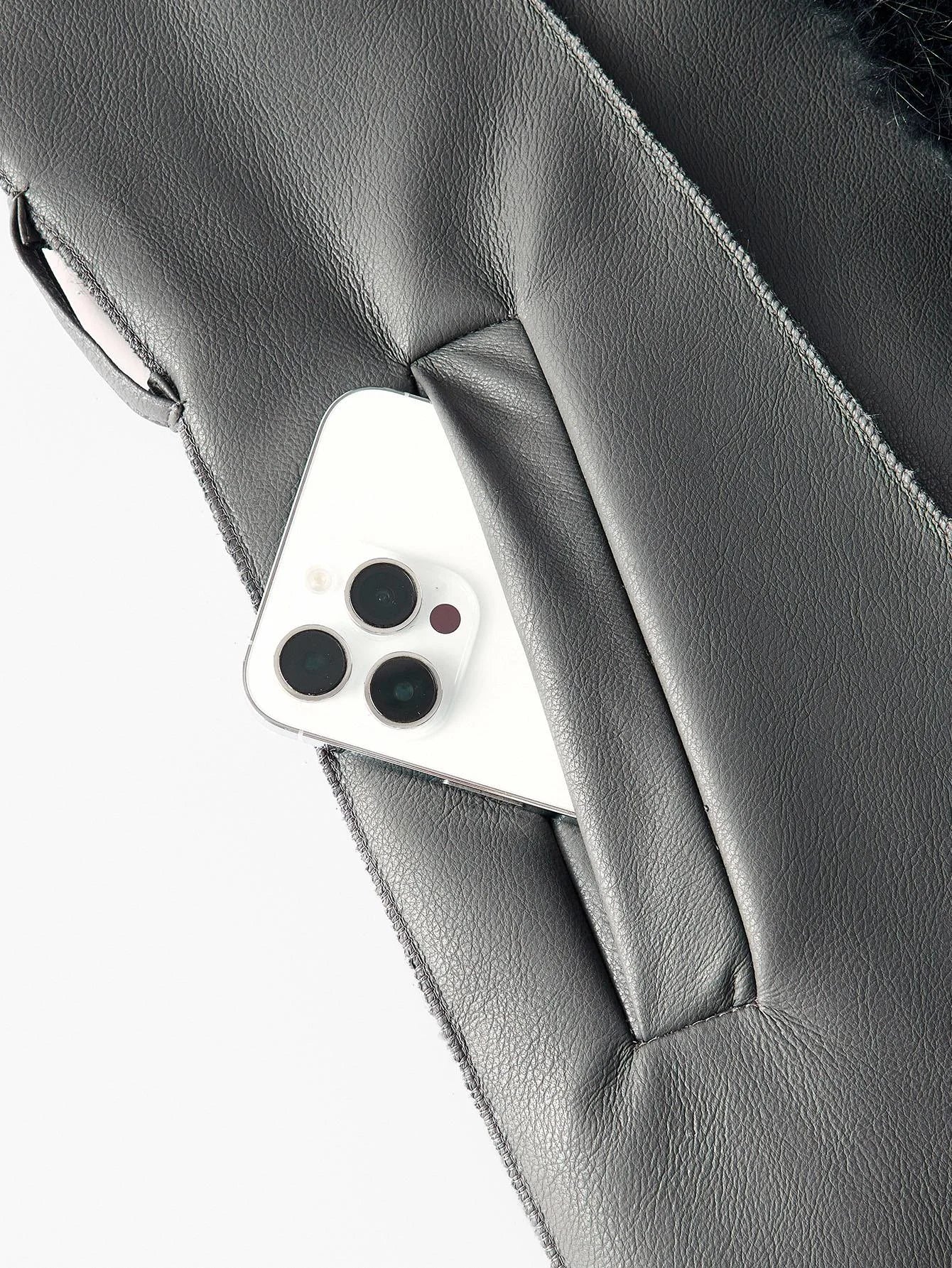 PREMIUM WOMENS CONTRAST FAUX FUR COAT AUTUMNWINTER