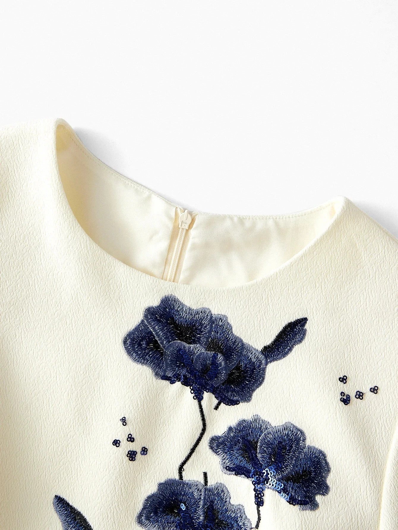 PREMIUM WOMENS ELEGANT FLORAL EMBROIDERED SHORT DRESS