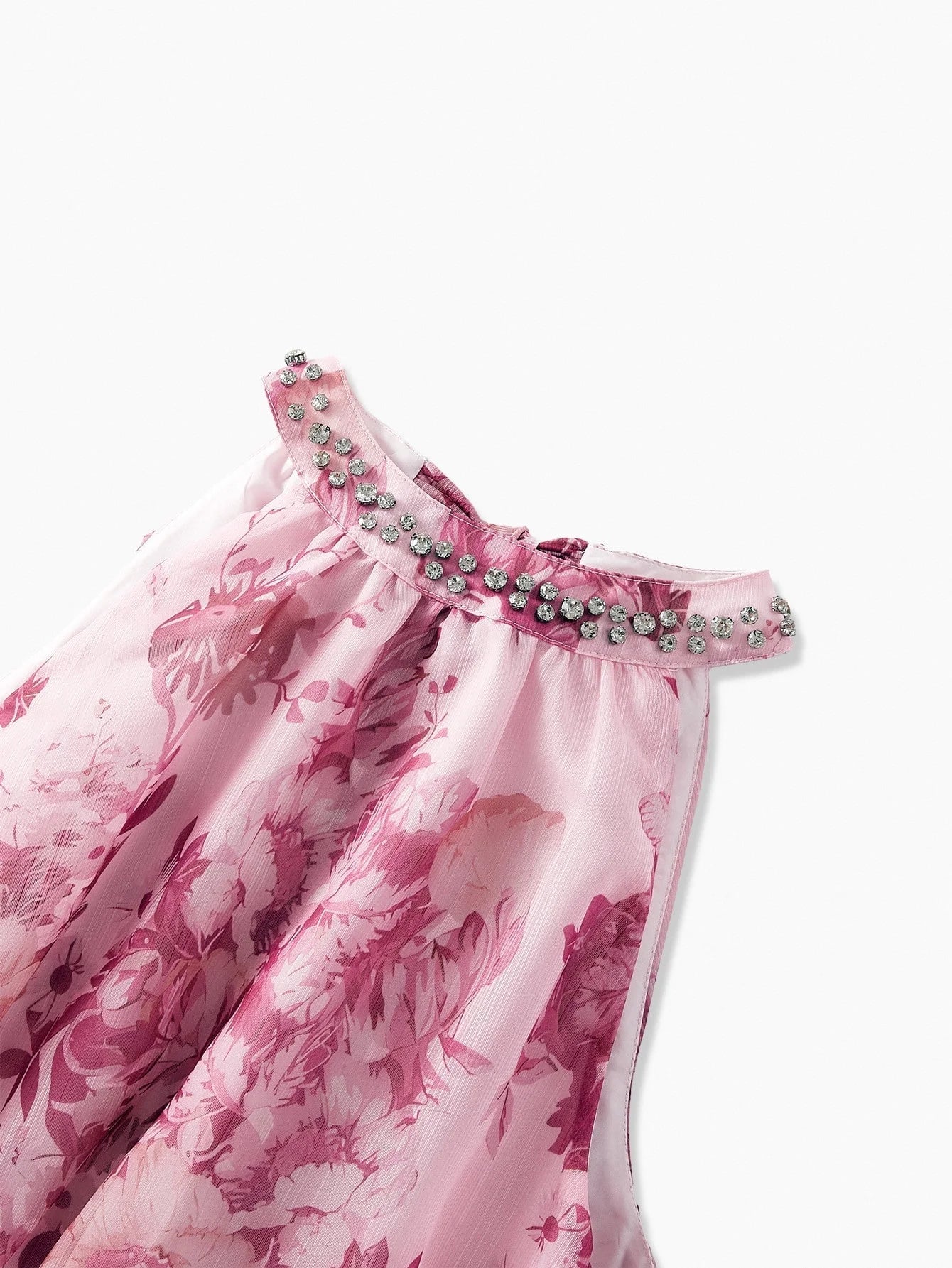 PREMIUM WOMENS ELEGANT HALTER FLORAL PRINT DRESS