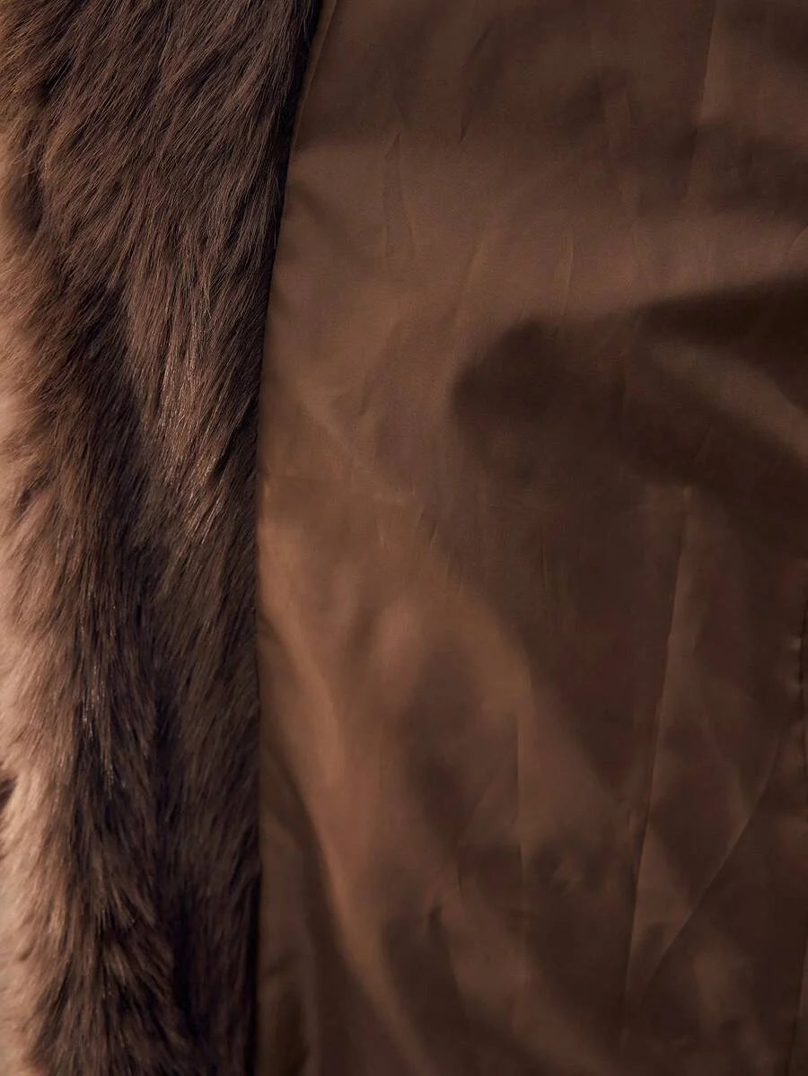 PREMIUM WOMENS FAUX FUR COLLAR MIDLENGTH COAT AUTUMNWINTER