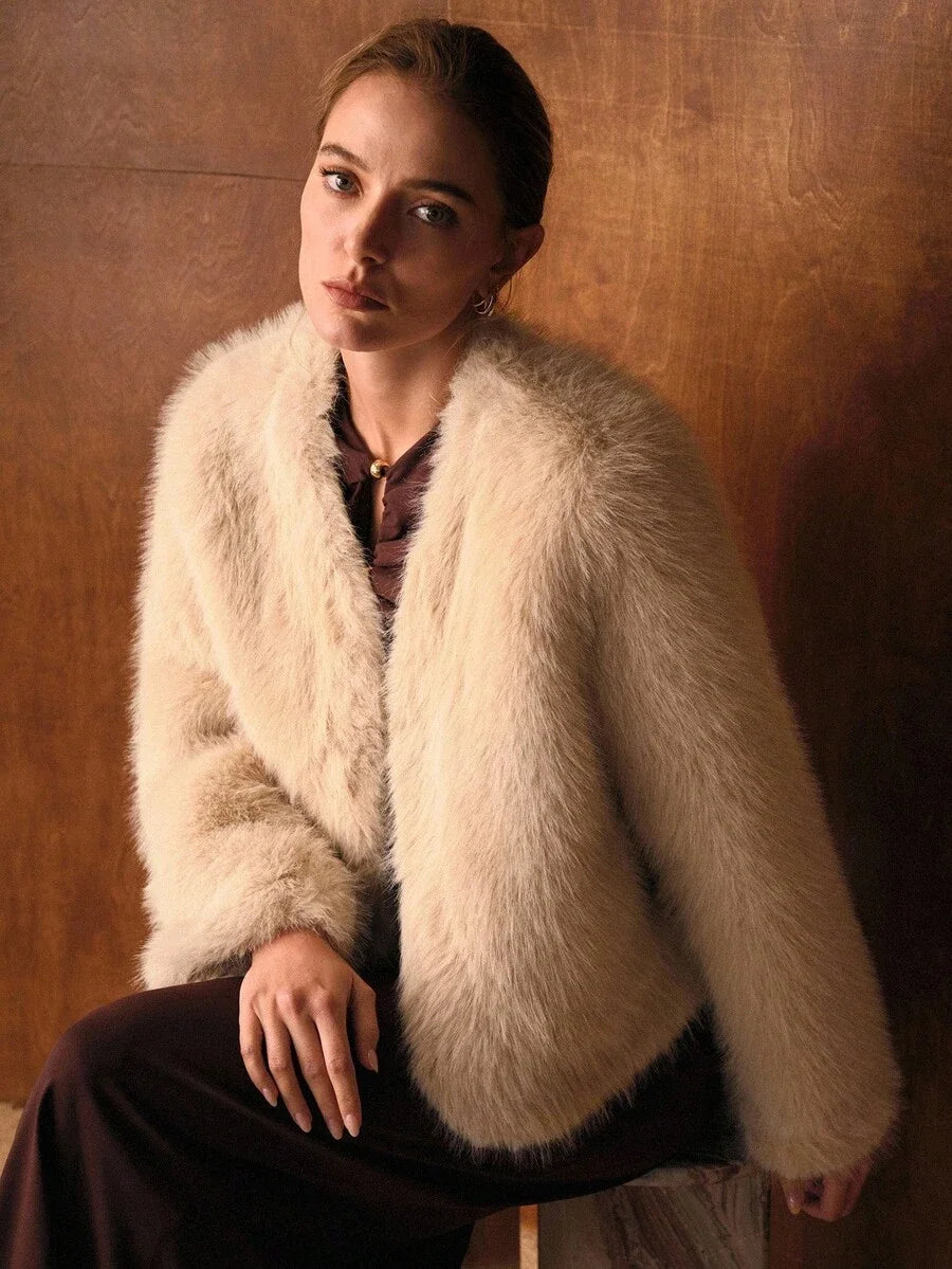 PREMIUM WOMENS FAUX FUR LINED WARM COAT AUTUMNWINTER