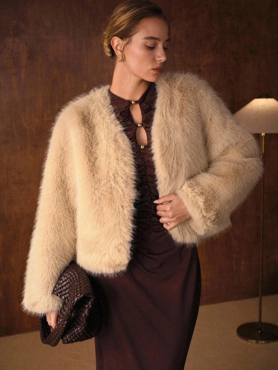 PREMIUM WOMENS FAUX FUR LINED WARM COAT AUTUMNWINTER