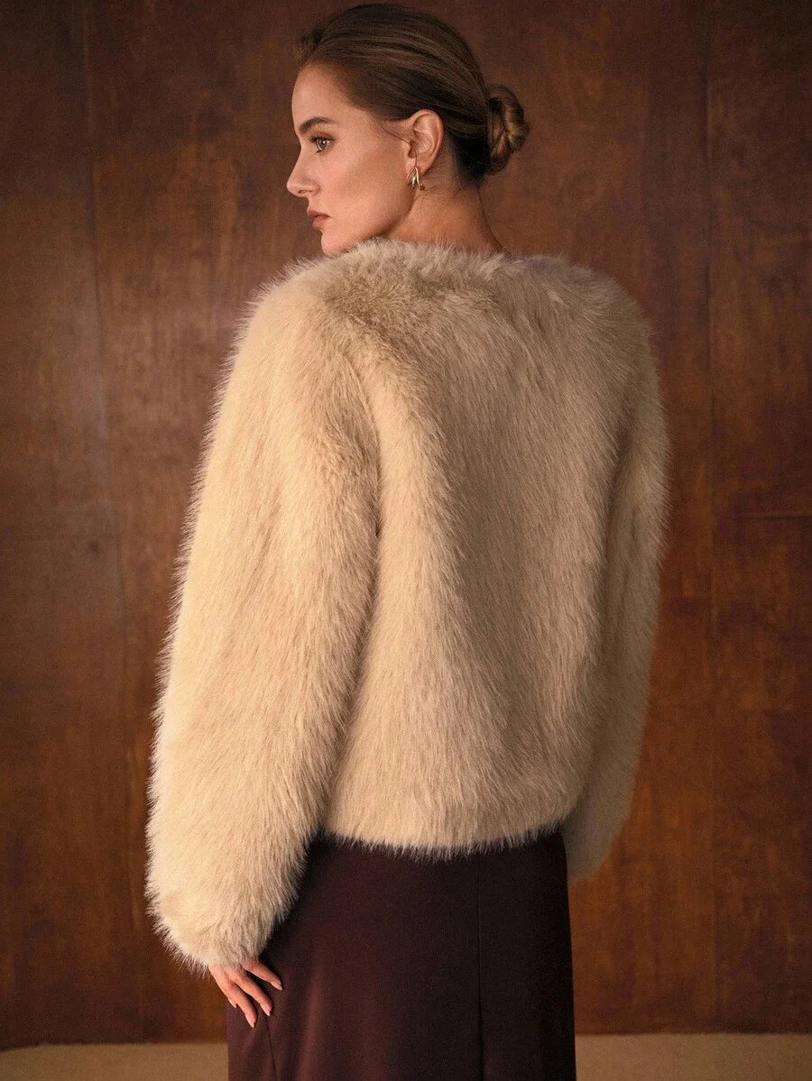 PREMIUM WOMENS FAUX FUR LINED WARM COAT AUTUMNWINTER