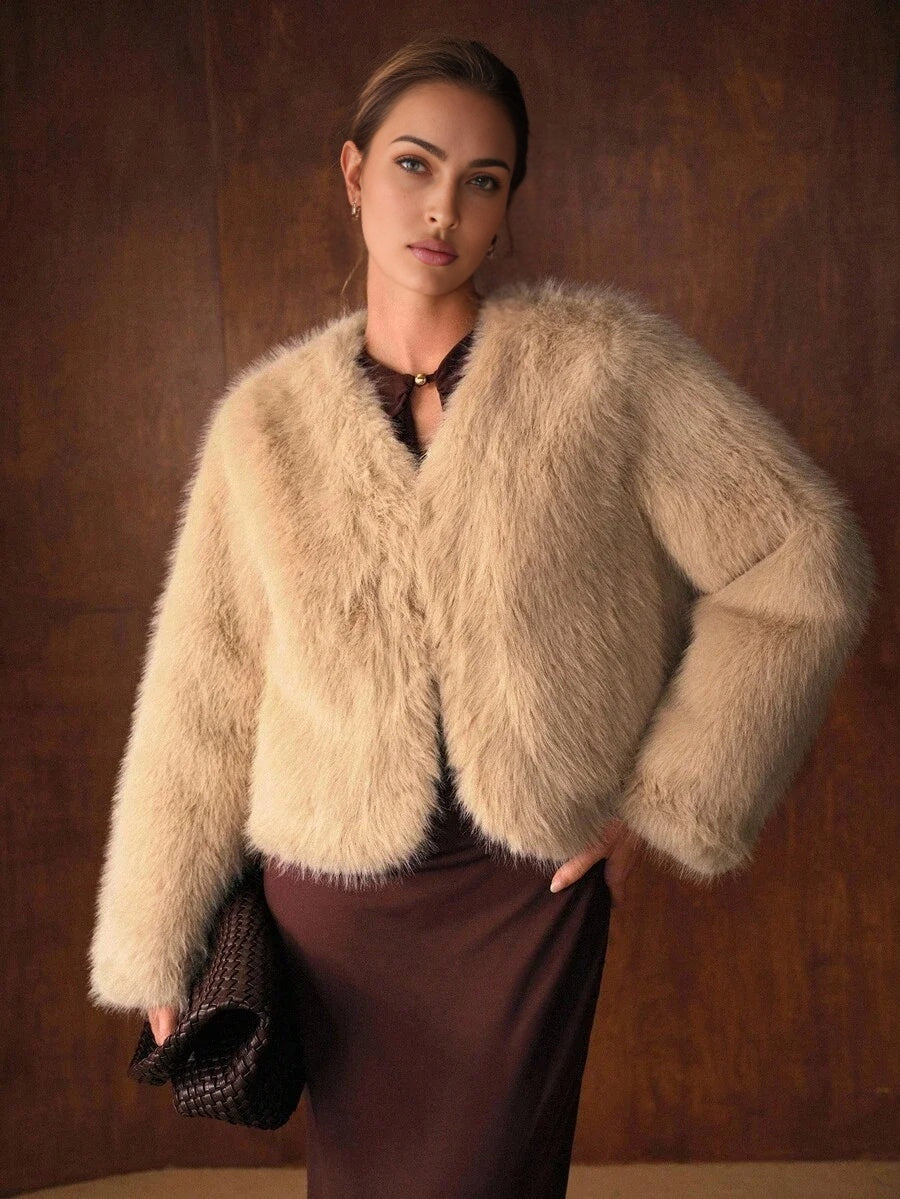 PREMIUM WOMENS FAUX FUR LINED WARM COAT AUTUMNWINTER