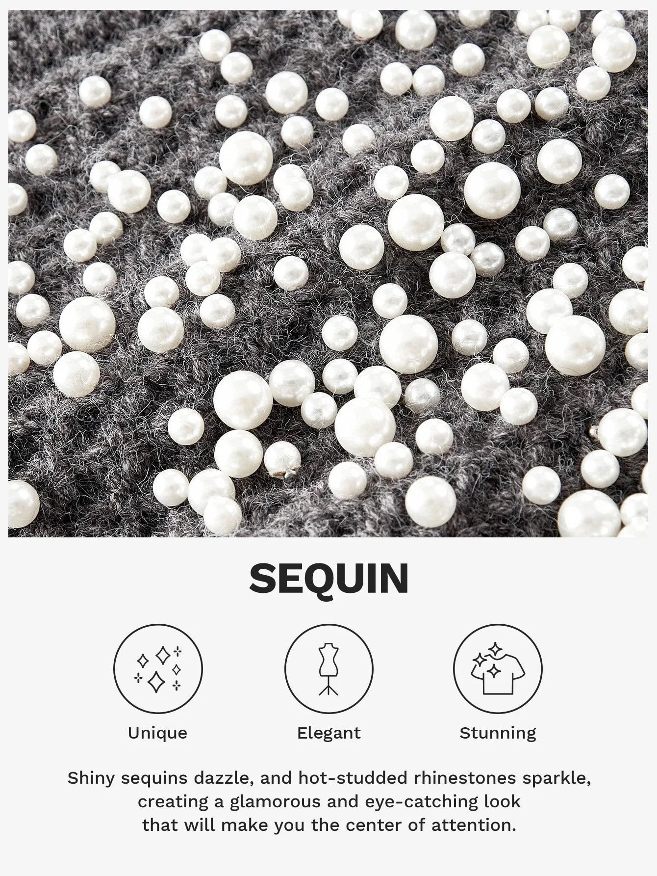 PREMIUM WOMENS FAUX PEARLS EMBELLISHED KNITTED CARDIGAN AUTUMNWINTER