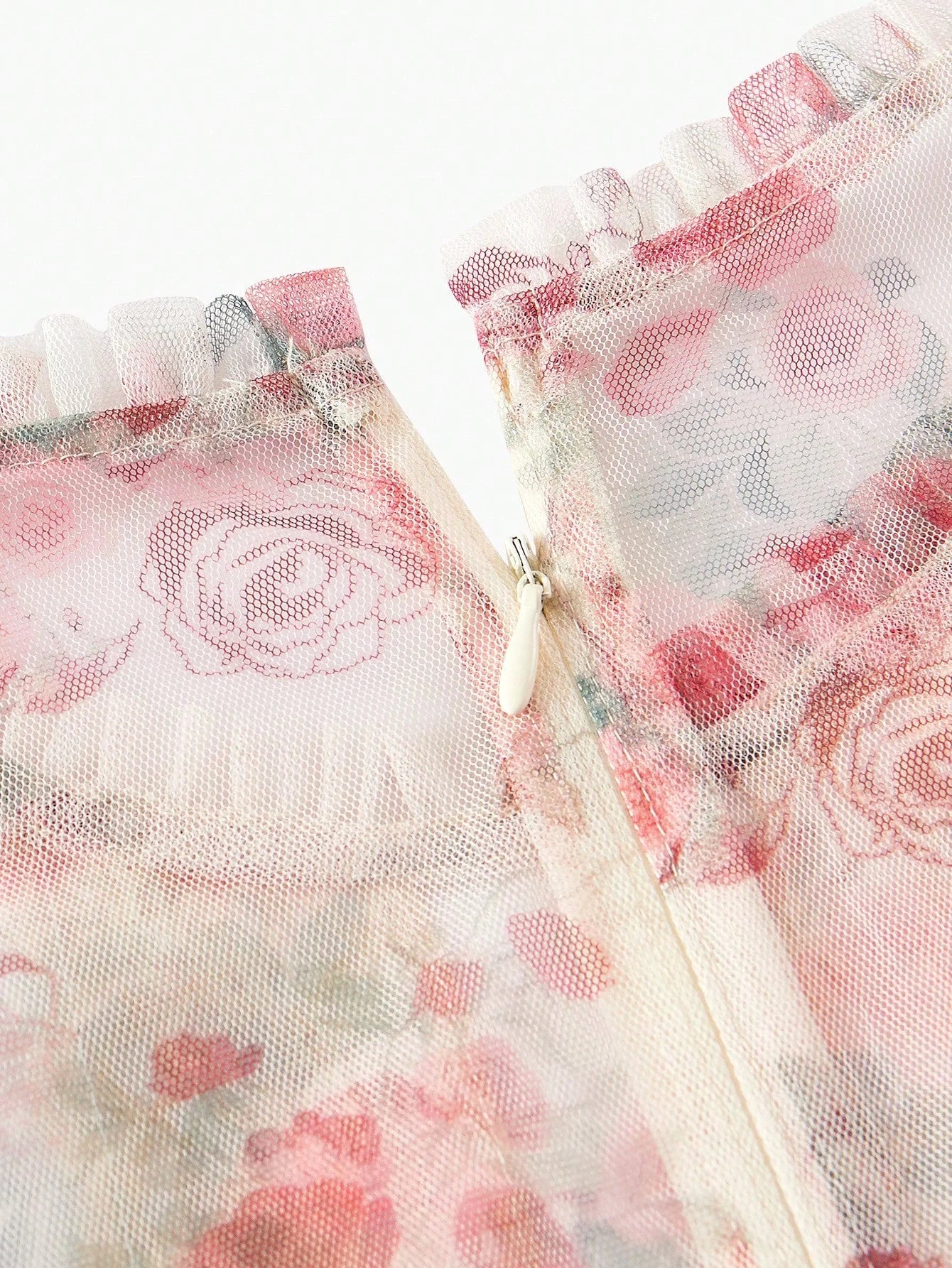 PREMIUM WOMENS FLORAL PRINT MESH amp LACE LONG SLEEVE DRESSSPRINGSUMMER