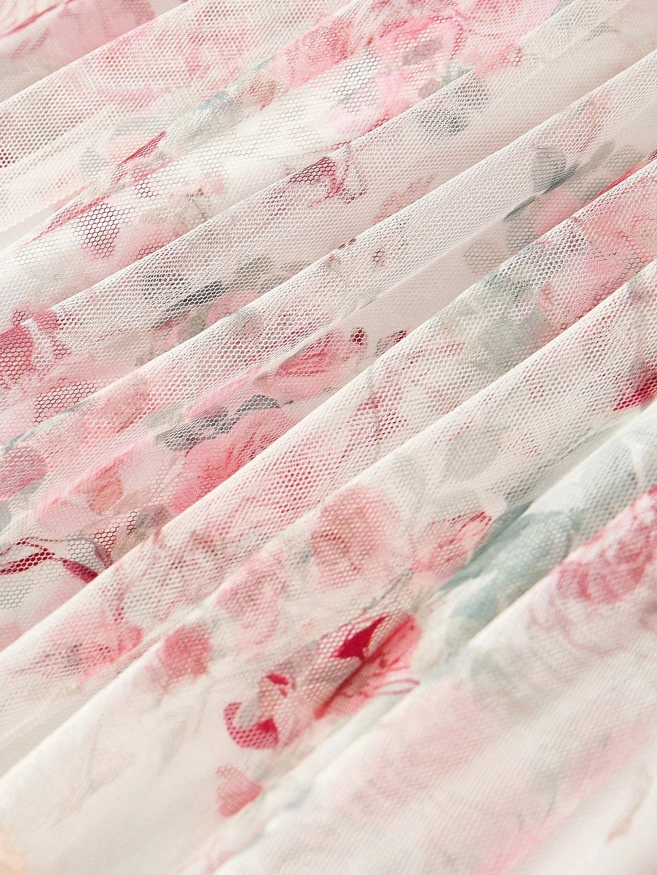 PREMIUM WOMENS FLORAL PRINT MESH amp LACE LONG SLEEVE DRESSSPRINGSUMMER